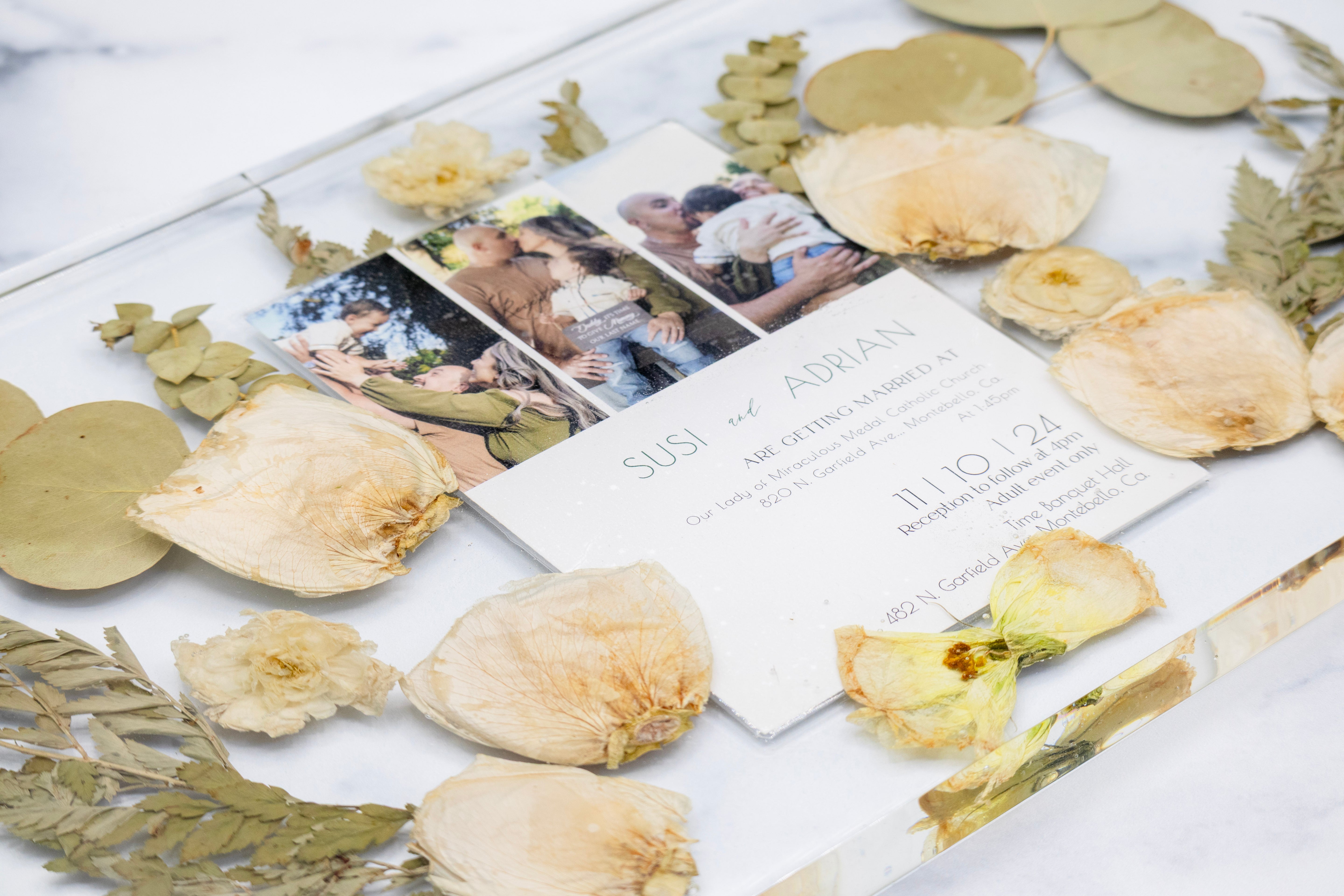 18x10 Pressed Flower Serving Tray