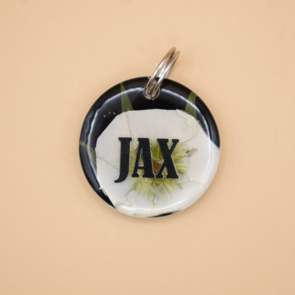 Pressed flower dog tag custom flower preservation pet tag