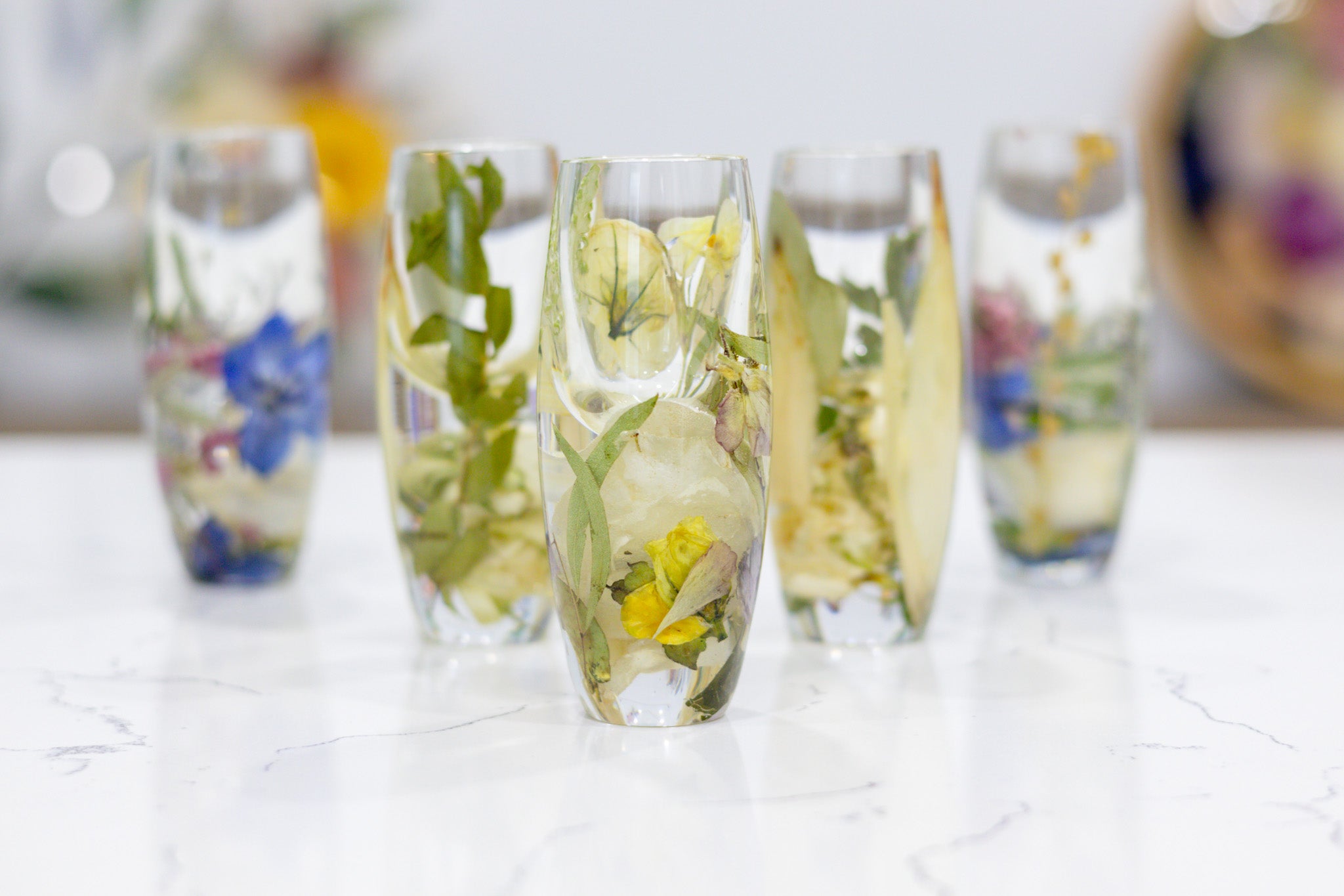 Preserved Flower Shot Glasses Set