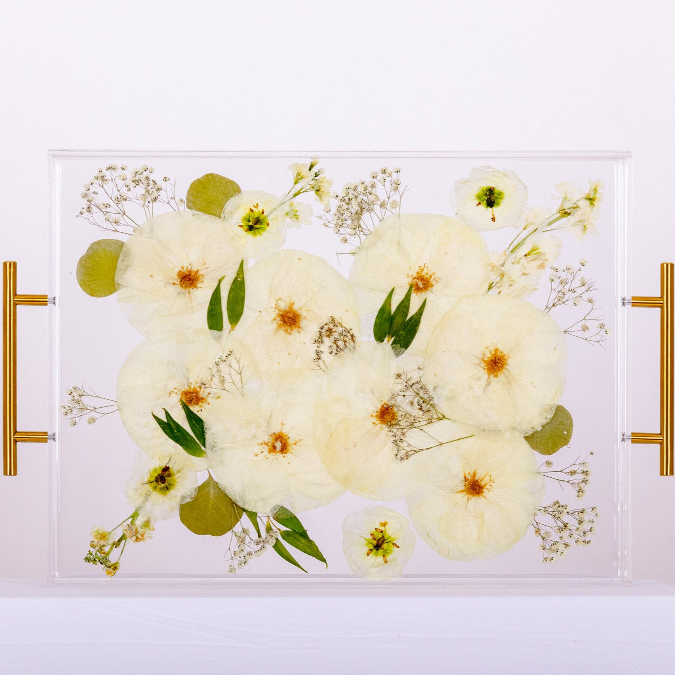 White wedding bouquet preservation white and green floral preservation