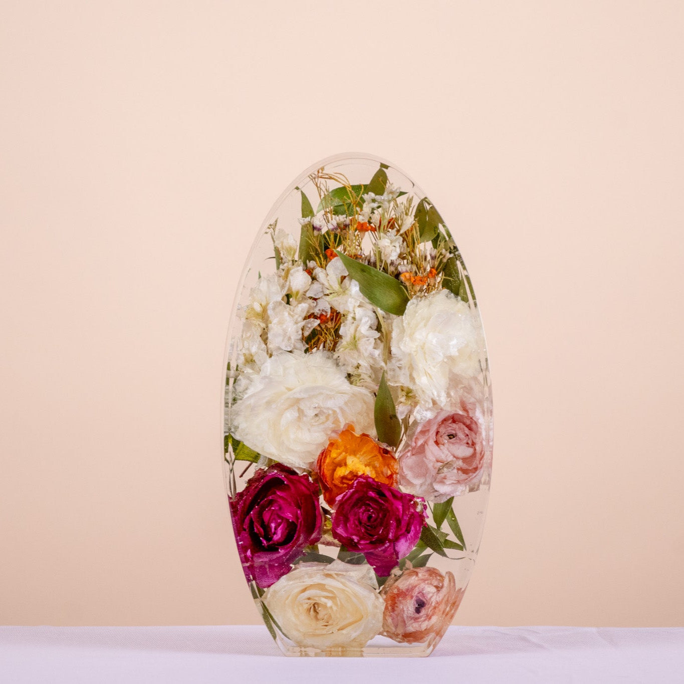 Preserved Flower Custom Gift Wedding Bouquet Preservation Oval Resin Flower Preservation Wedding Bouquet Resin Preservation Bridal Service