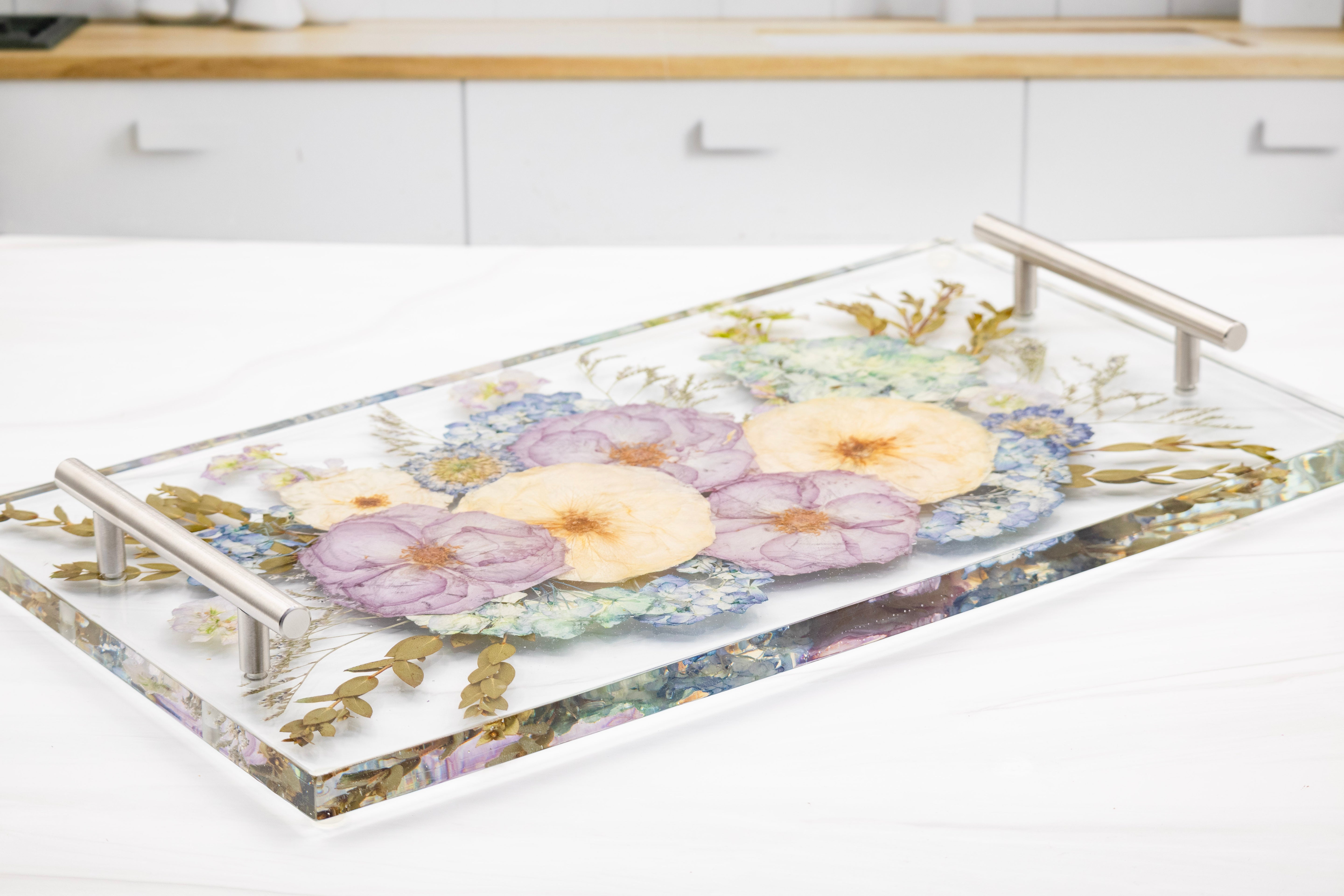 Pressed hydrangea and dried rose bouquet preservation