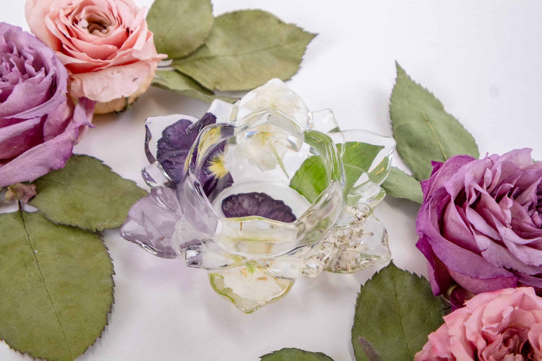 Preserved Flower Jewelry Dish lotus cup