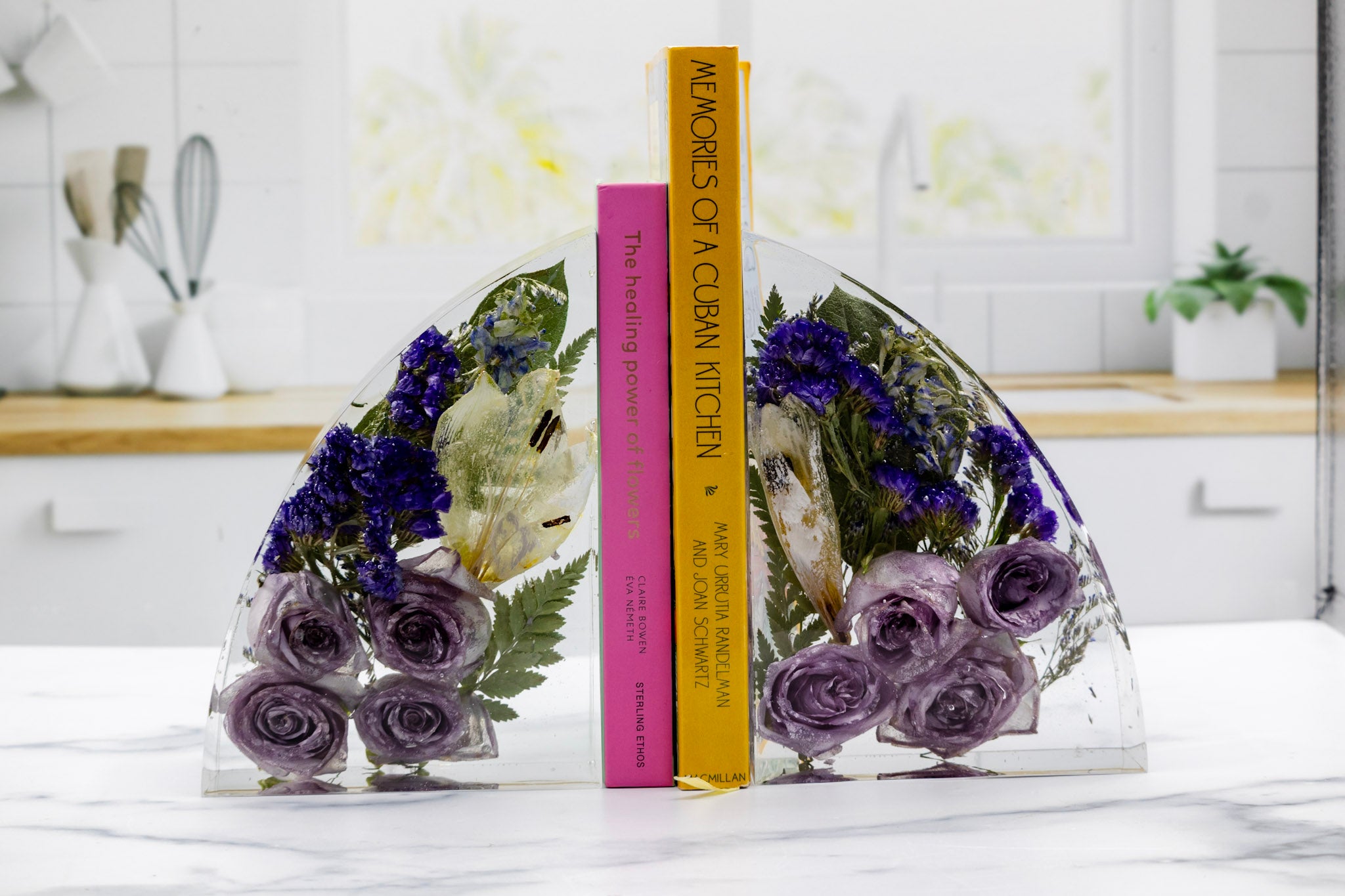 Flower Preservation Bookends Wedding Bouquet Preservation Bookends Wedding Flower Resin Preservation Book Ends Bridal Flower Resin Bookends