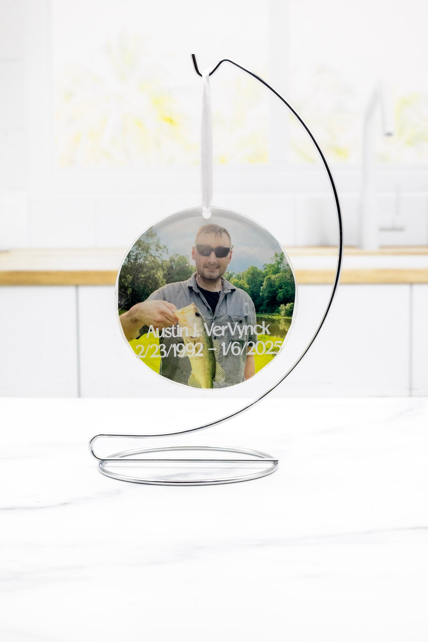 4" Round Pressed Flower Ornament