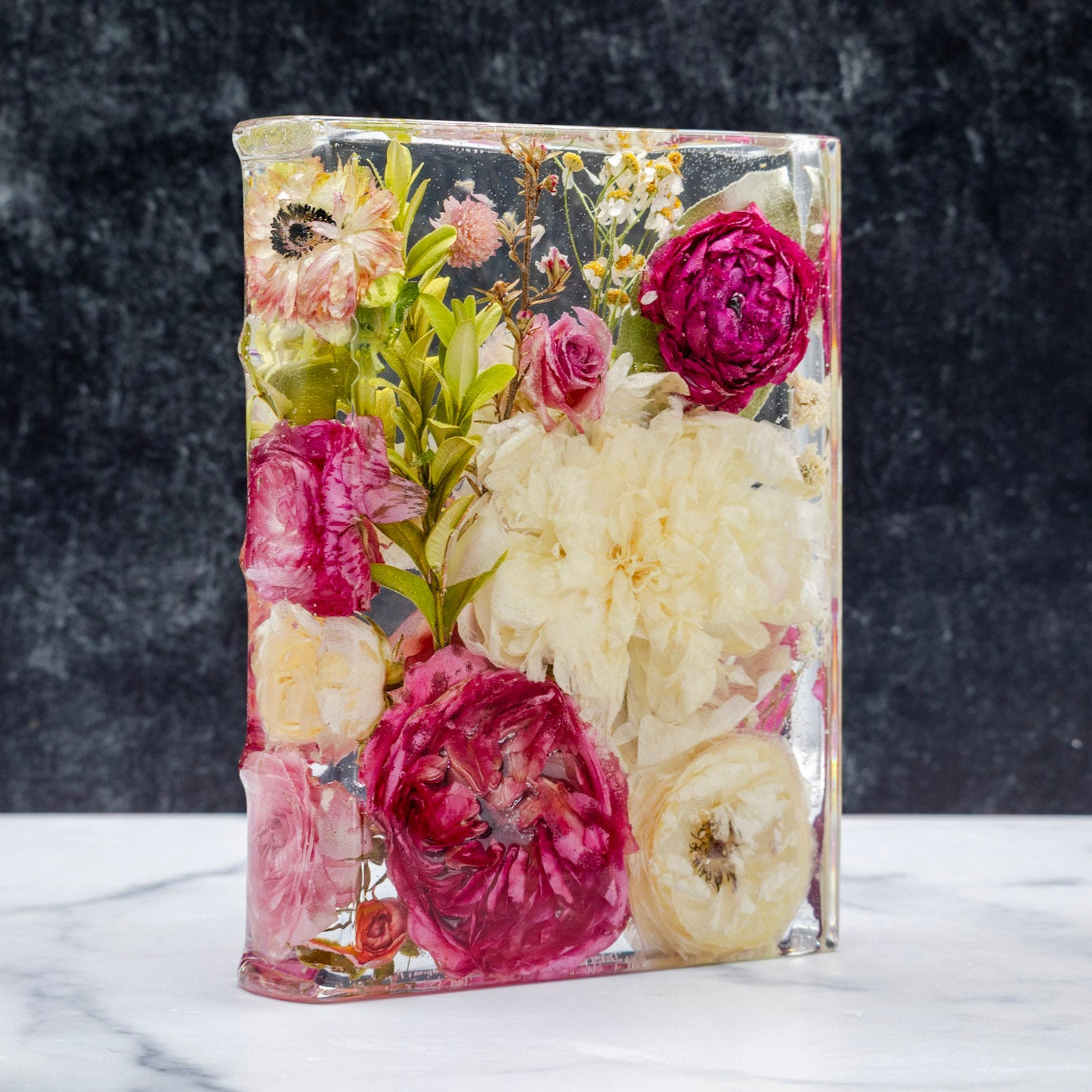 Wedding flower preservation Bookend