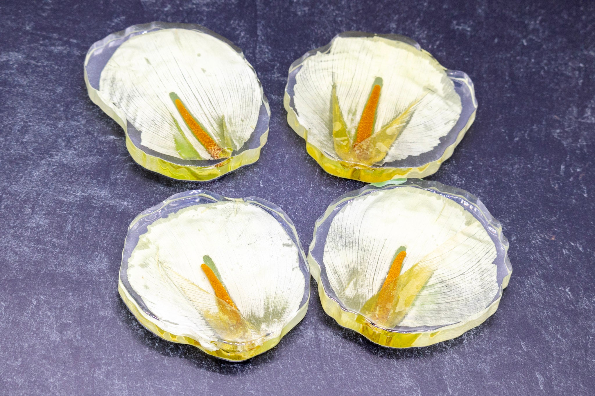 Pressed Calla Lily Flower Preservation Dried Calla Lily Preserved Flower Coasters