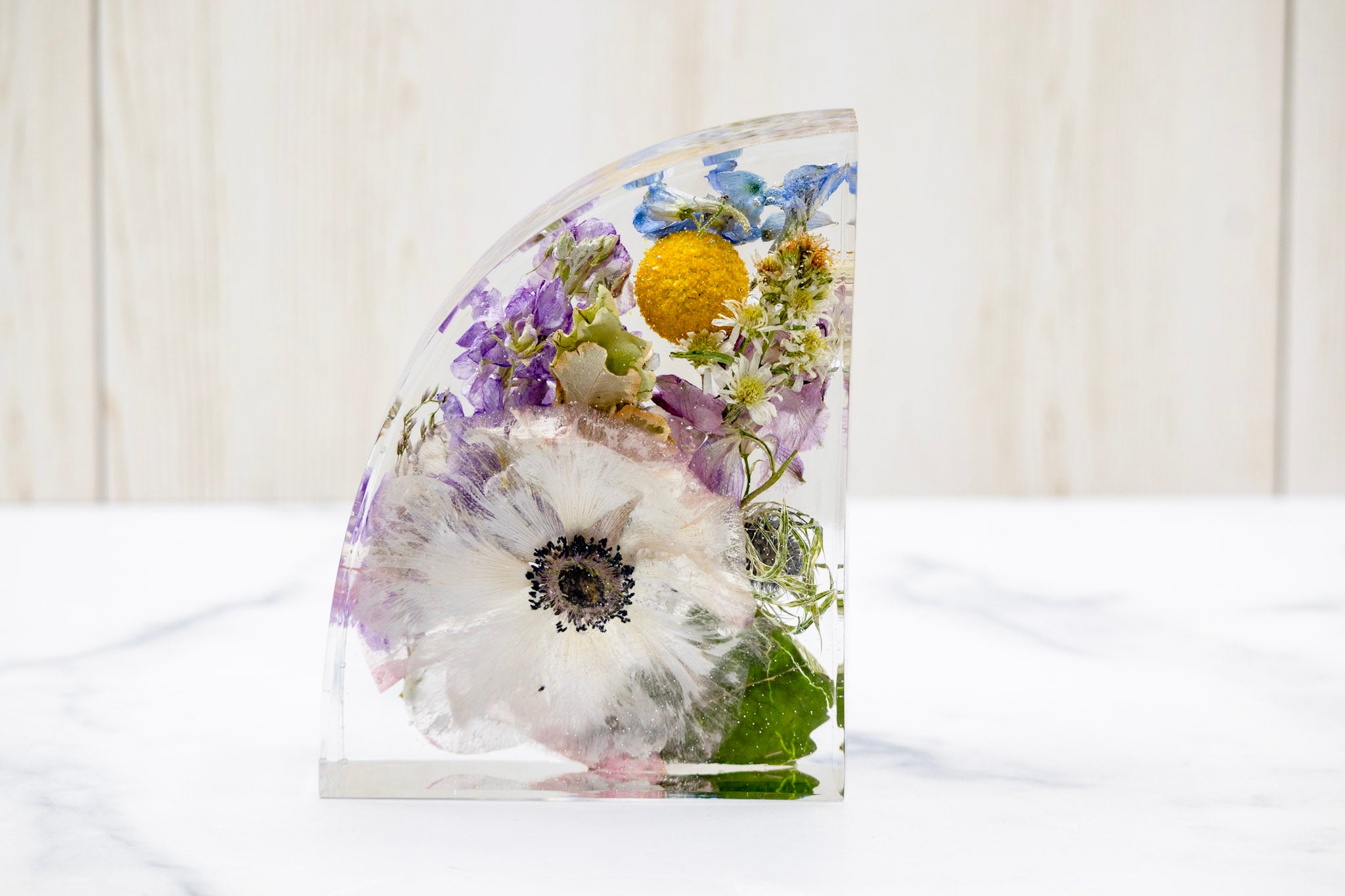 Dried Anemone preservation book ends Flower Preservation bookend