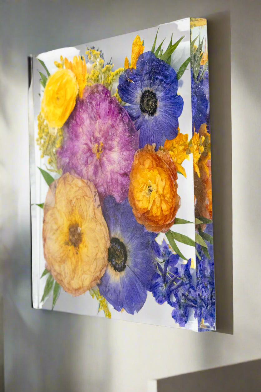 Floral Preservation Floating Frame Bouquet Preservation Pressed Flower Frame Square Floating Flowers Resin Frame Wedding Flower Preservation