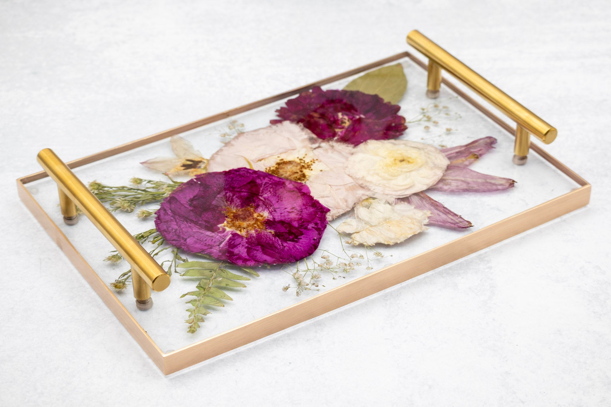 12x8 Pressed Flower Serving Tray