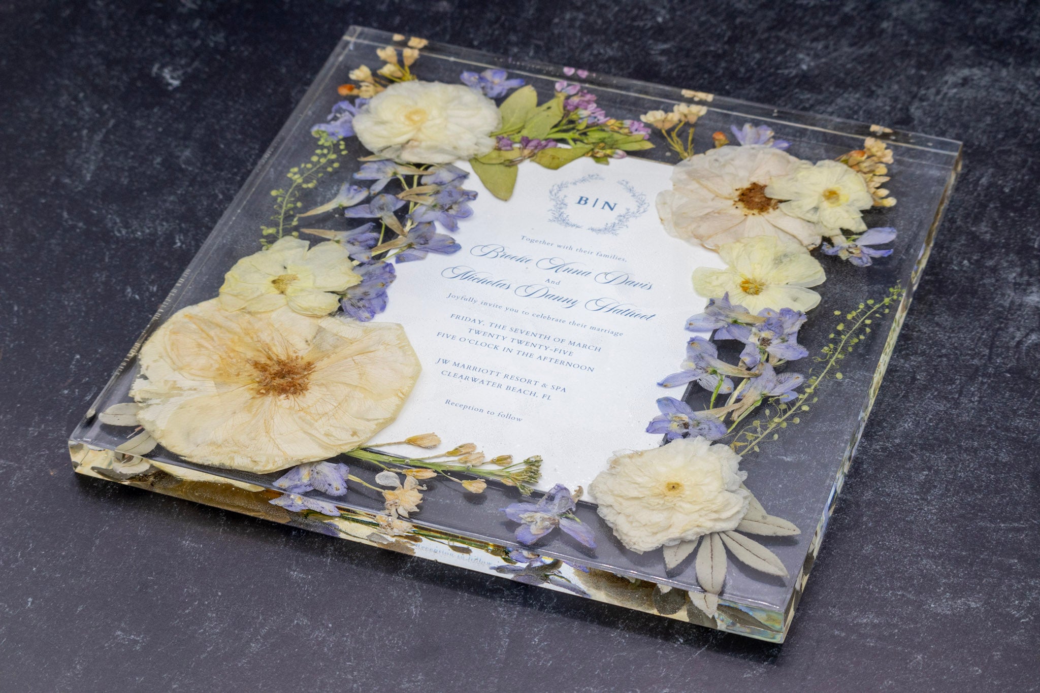 Pressed Flower Wall Art Funeral Flower Preservation Floating Frame Memorial Bouquet Preservation