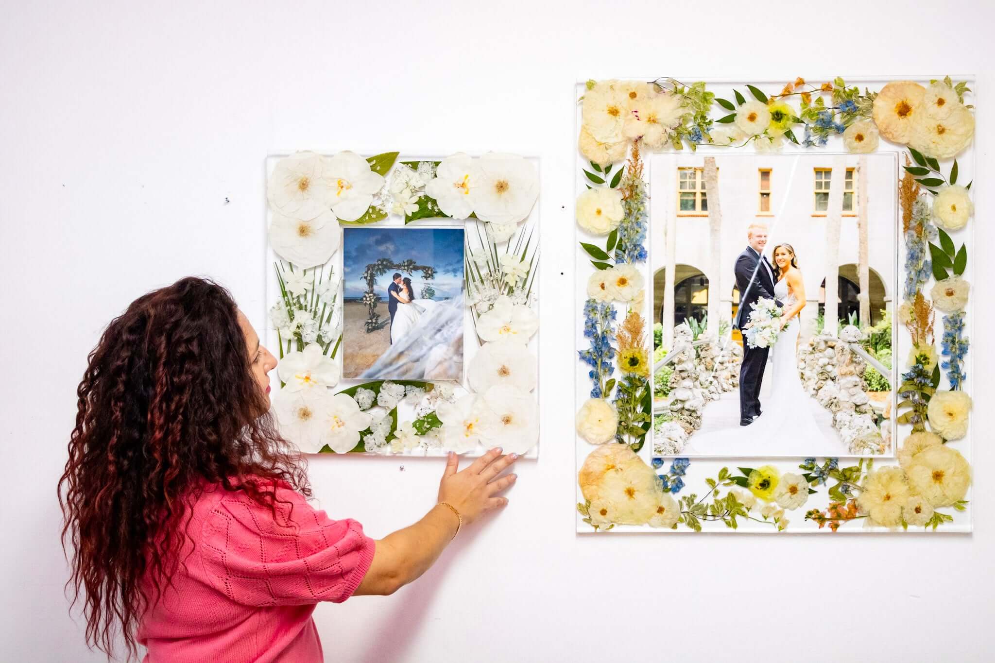 Wedding Flower Photo Frame 16x20 Frame Wedding Bouquet Preservation Resin Picture Frame Pressed Flower Preservation Frame Wedding Keepsake