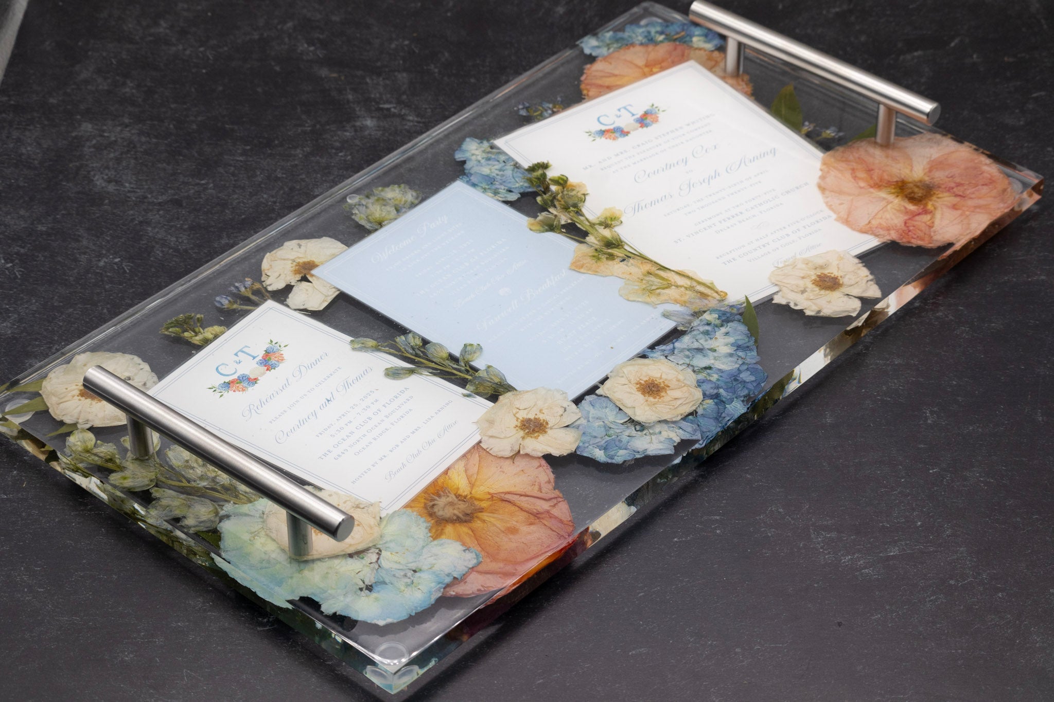 Large tray 18x10 and Square coaster Bundle