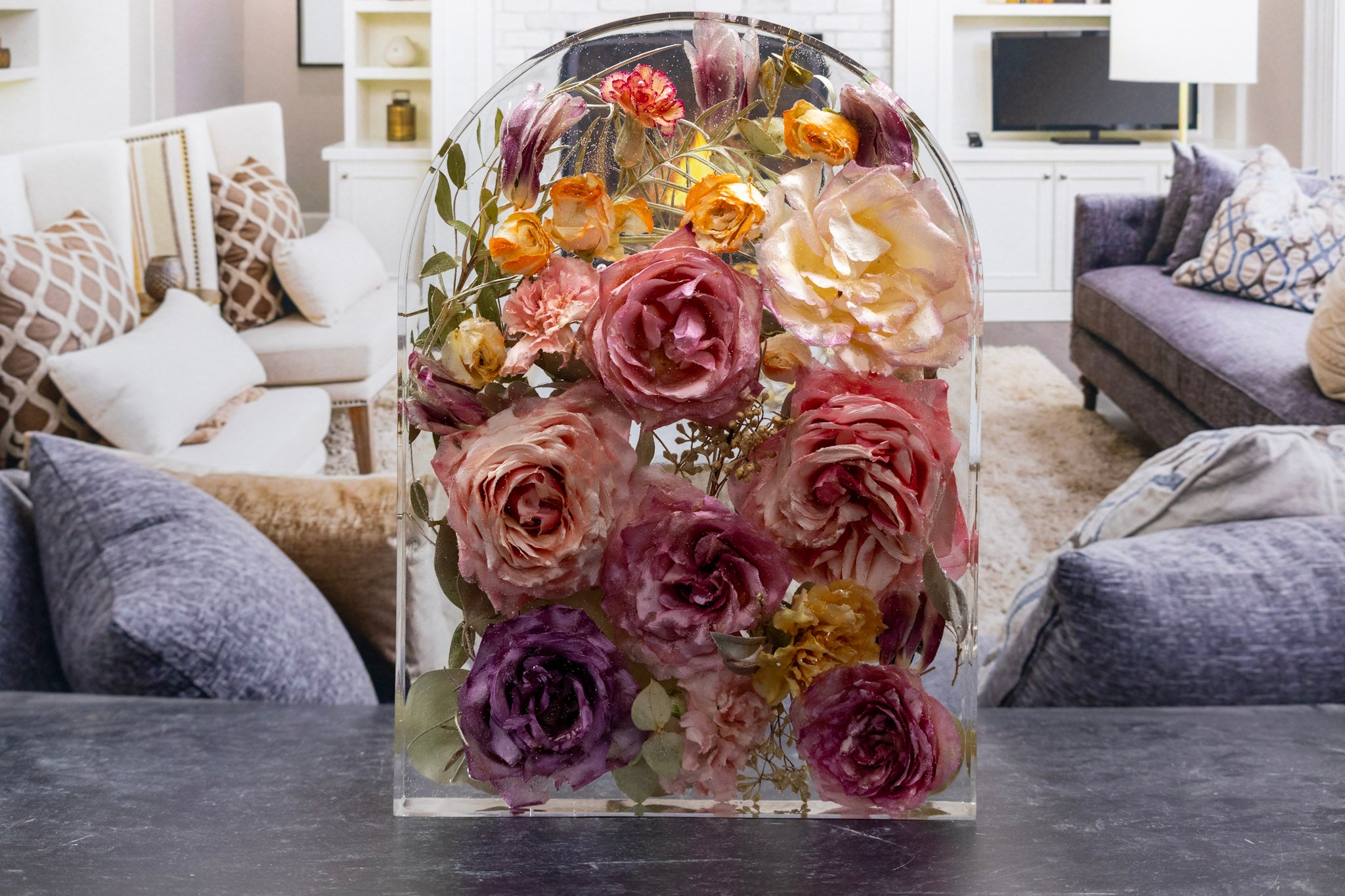 Memorial Flower Preservation Display Arch Bouquet Preservation Funeral Flower Keepsake