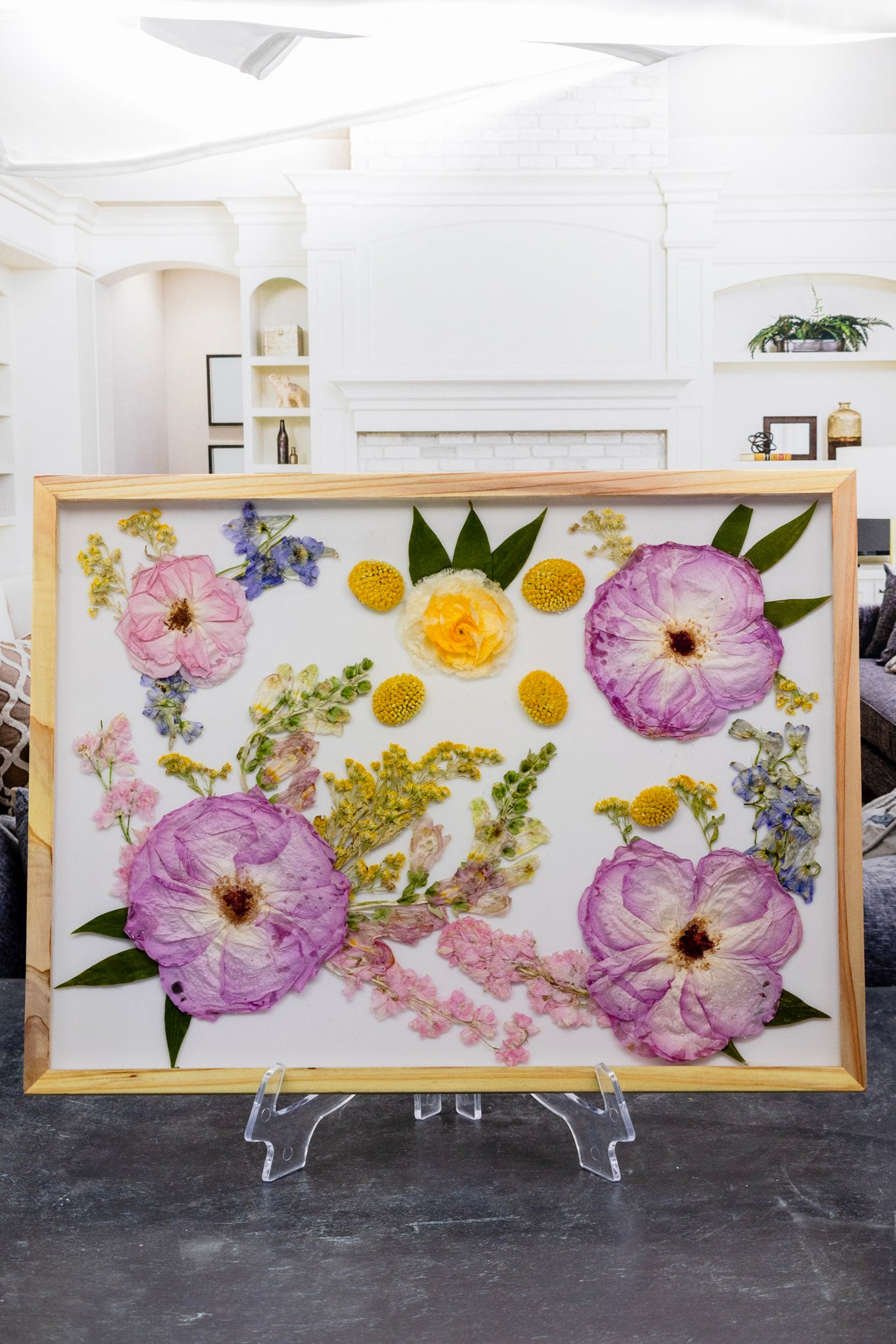 12x16 Pressed Flower Frame Wood Wall Decor