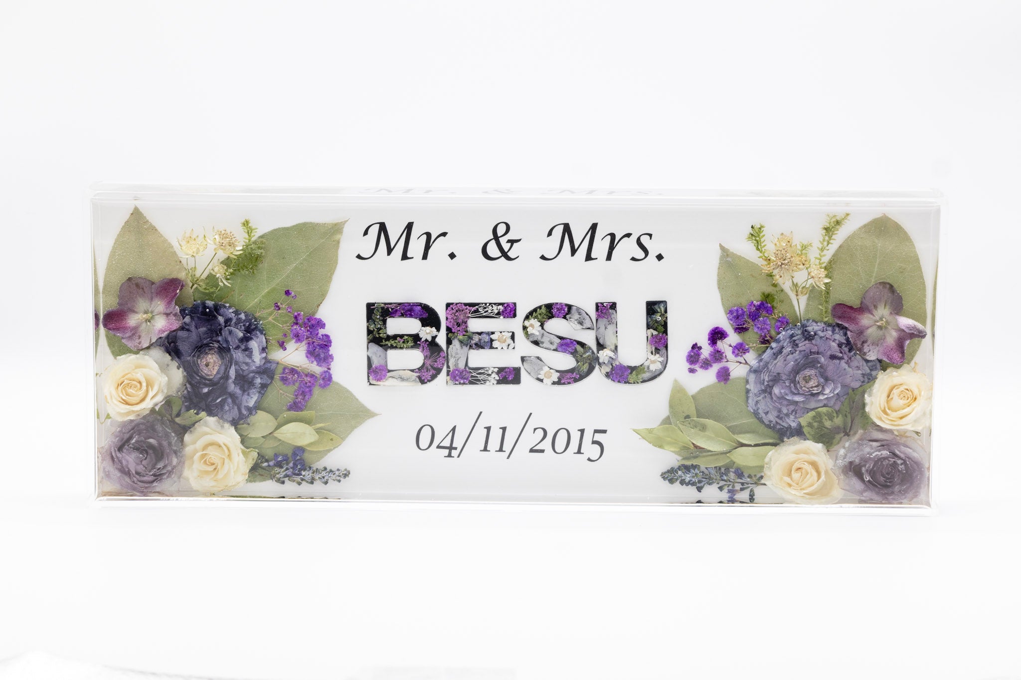 Bridal Bouquet Preservation Married Name Resin Art