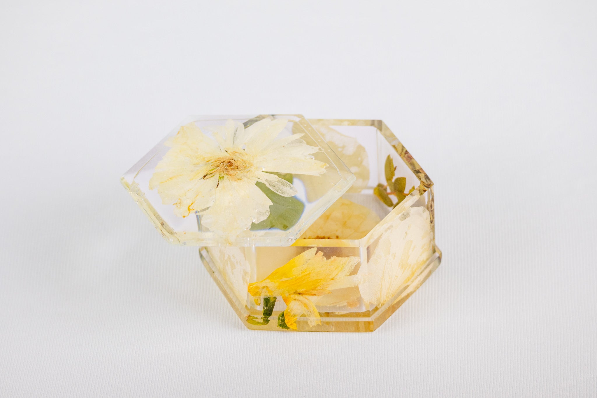 Hexagon Pressed Flower Jewelry Box