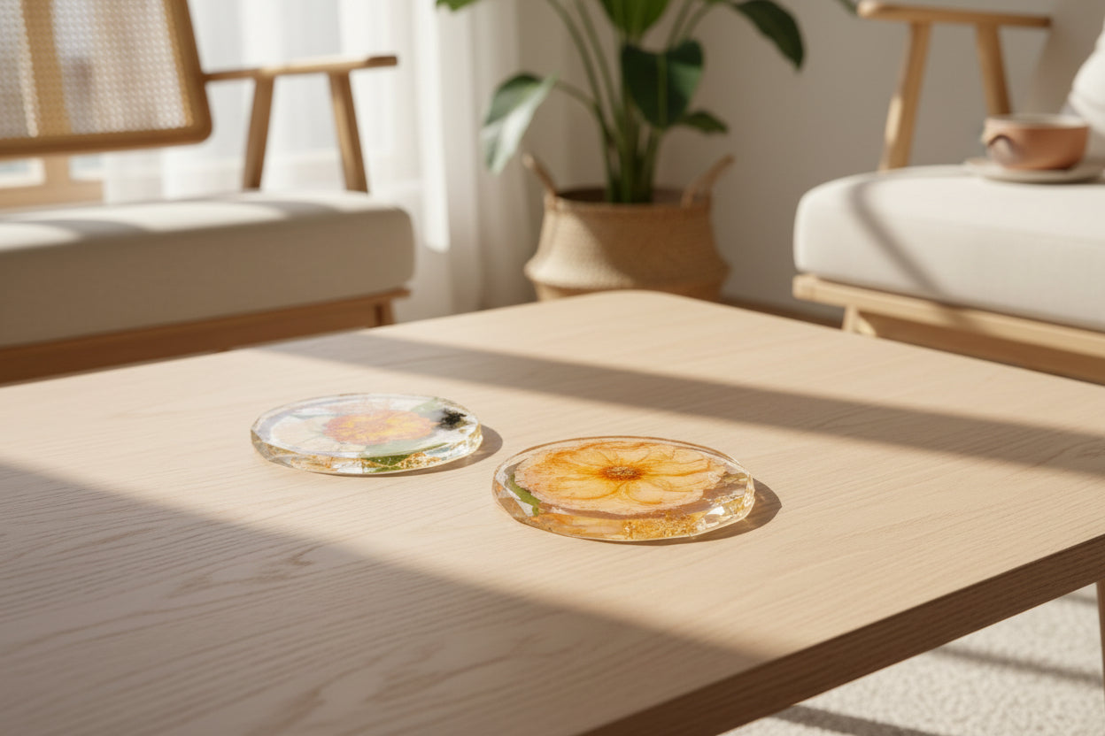 Funeral Flower Preservation Memorial Flower Coaster Sympathy Flower Keepsake Bouquet Preservation Coaster Set Bereavement Flower Coaster Set