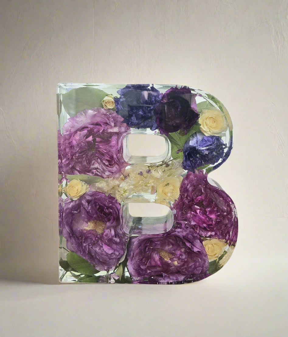 Bouquet Preservation Letter B Home decor made with your initial or Monogram
