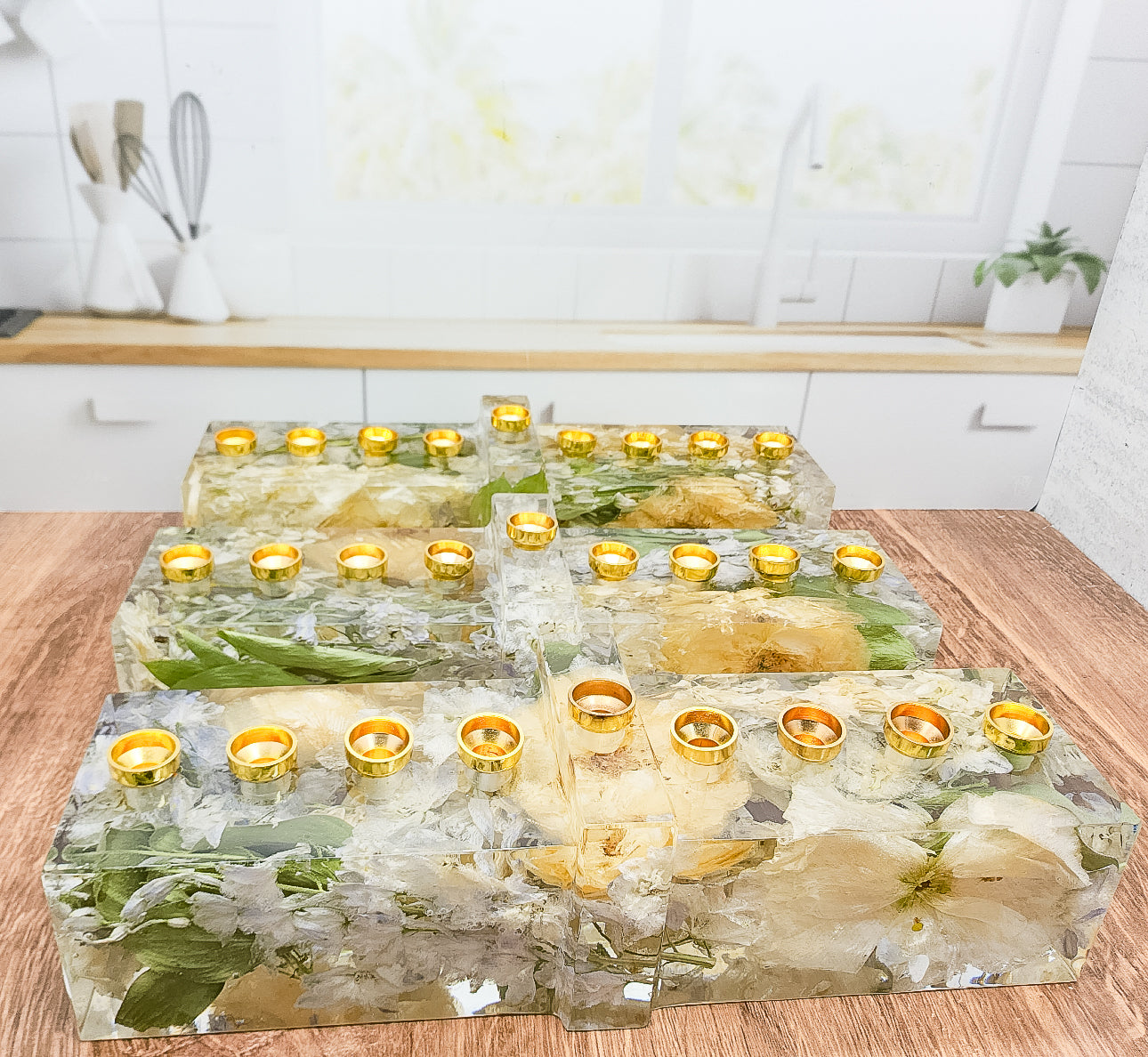Jewish Wedding Flower Preservation Resin Menorah Gift Bouquet Preservation Floral Menorah Dried Flower Menorah Preserved Flower Wedding Gift