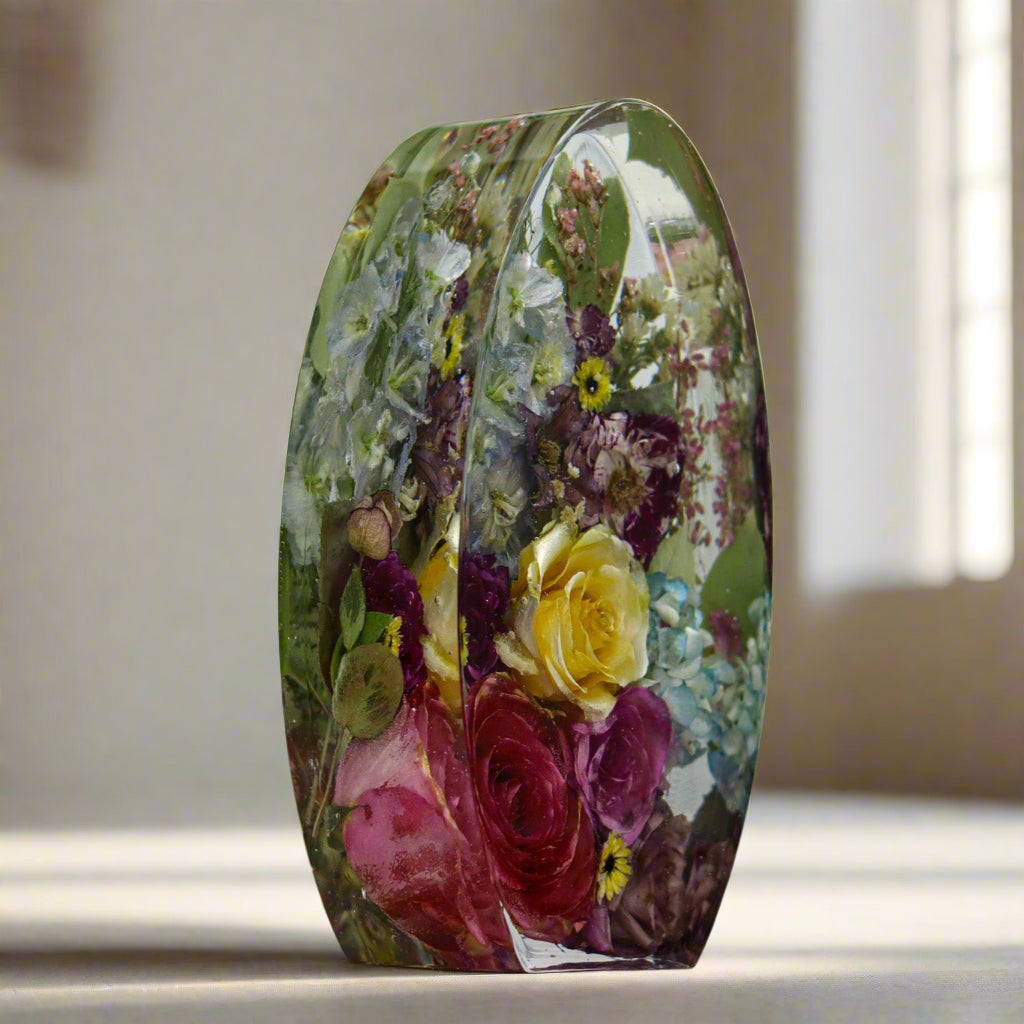 Preserved Flower Custom Gift Wedding Bouquet Preservation Oval Resin Flower Preservation Wedding Bouquet Resin Preservation Bridal Service