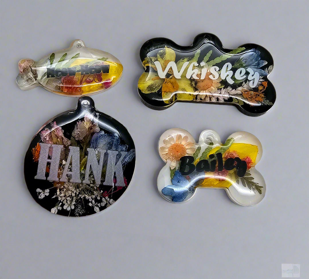 Wedding Bouquet Preservation Dog Tag Wedding Flower Preservation Pet Tag Resin Flower Tag for Dog Lover Pet Tag Wedding Day Flower Dog Tag