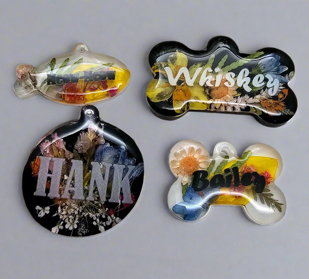 Wedding Bouquet Preservation Dog Tag Wedding Flower Preservation Pet Tag Resin Flower Tag for Dog Lover Pet Tag Wedding Day Flower Dog Tag