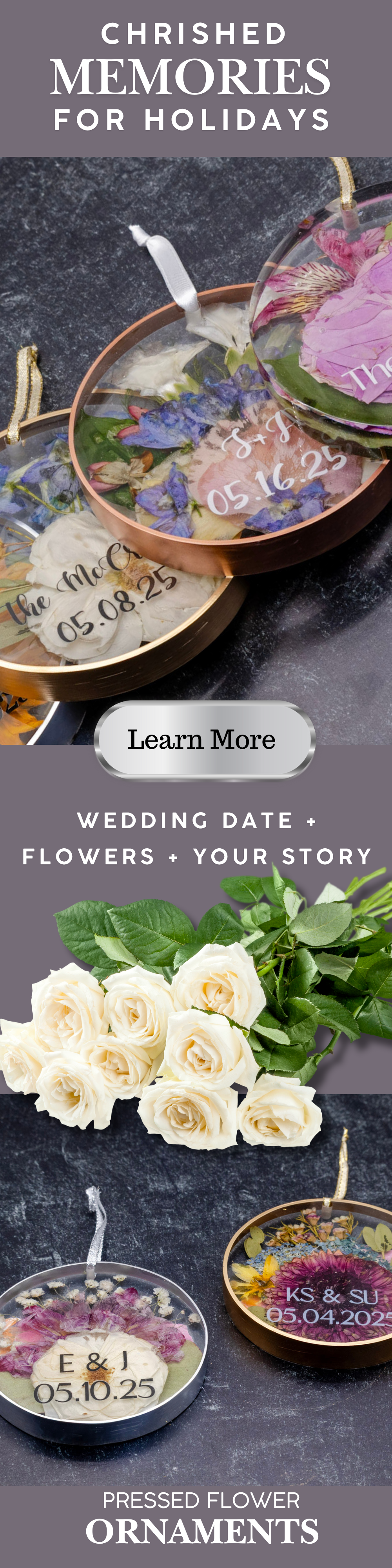 Wedding Flower Preservation Ornament Wedding Flower Ornament Wedding Bouquet Preservation Ornament Preserved Flower Ornament Personalized