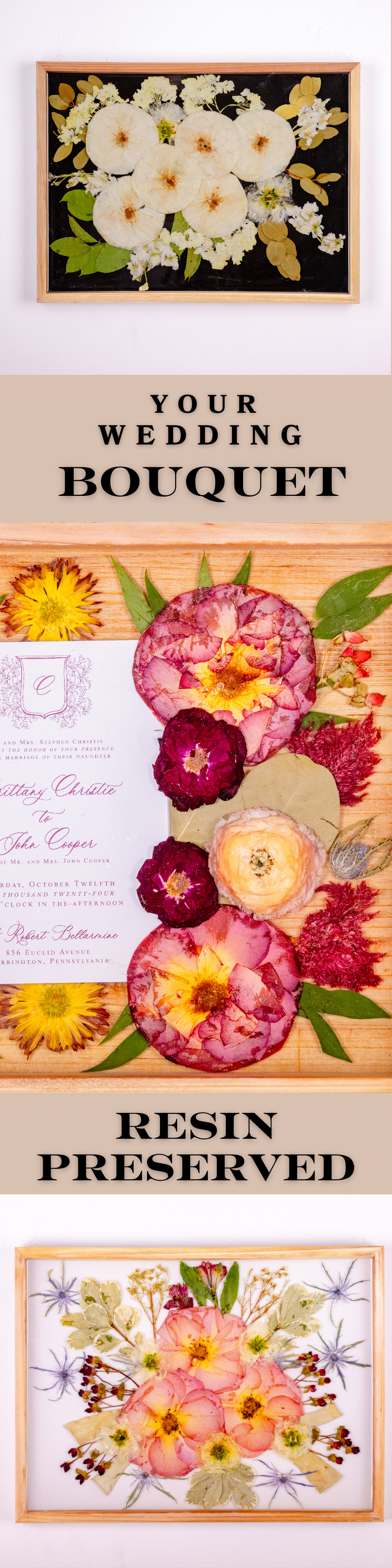 12x16 Pressed Flower Frame Wood Wall Decor