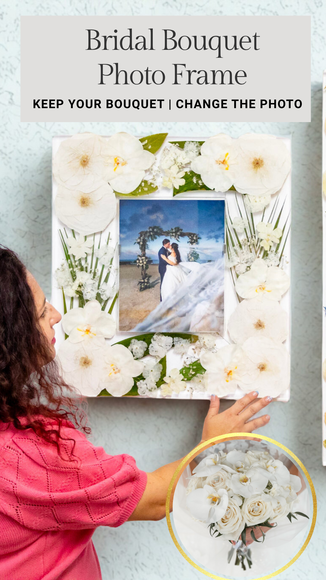 Resin Flower Picture Frame Wedding Bouquet Preservation Save Wedding Flowers in Frame Pressed Flower Preservation with Photo Floating Frame