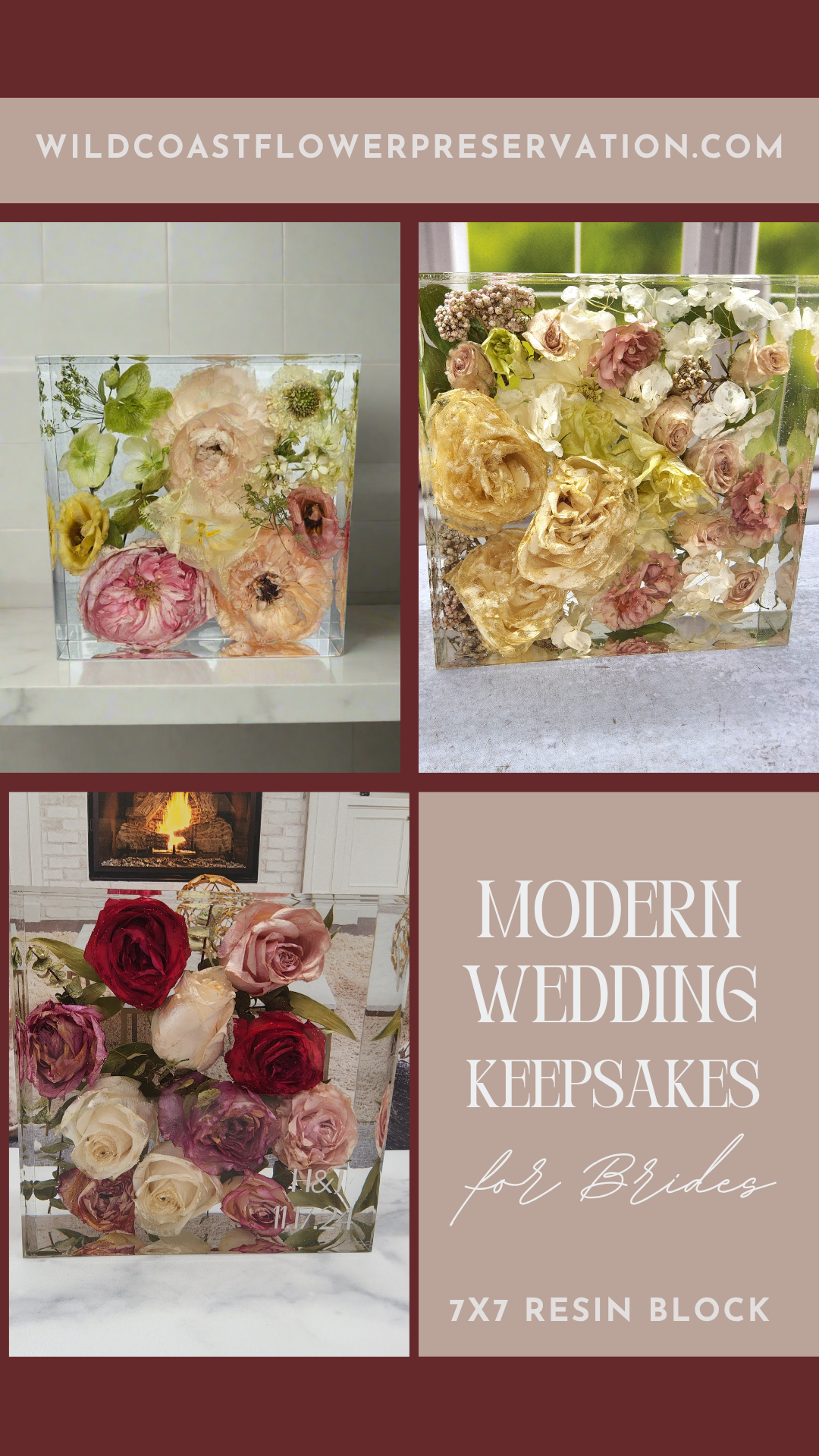 7x7 Preserved Flower Bouquet Block