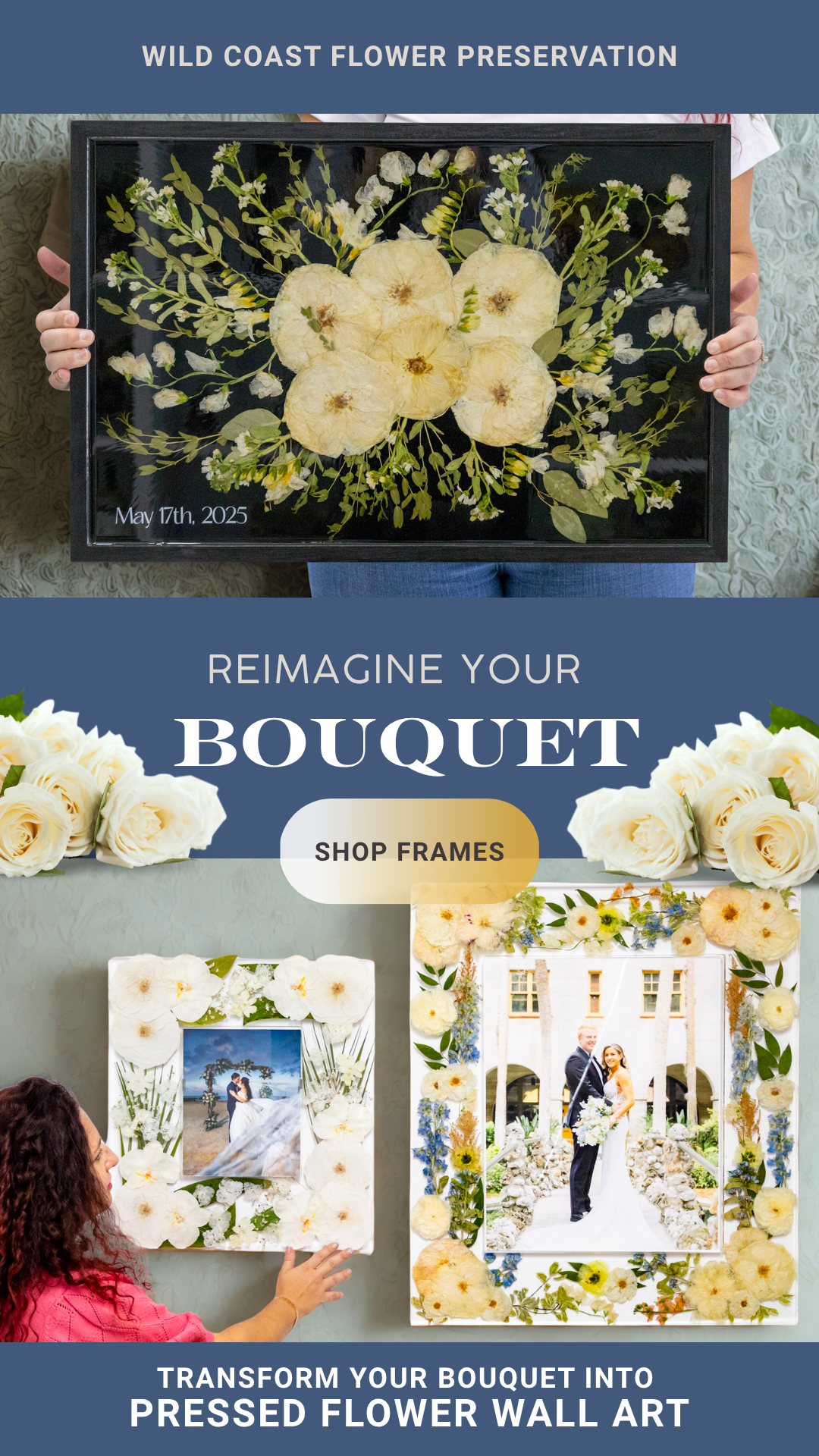 23x15 Pressed Flower Frame Wood Wall Decor