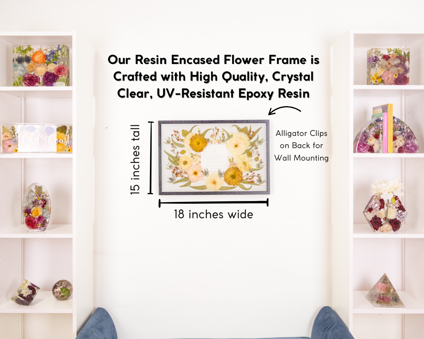 23x15 Pressed Flower Frame Wood Wall Decor