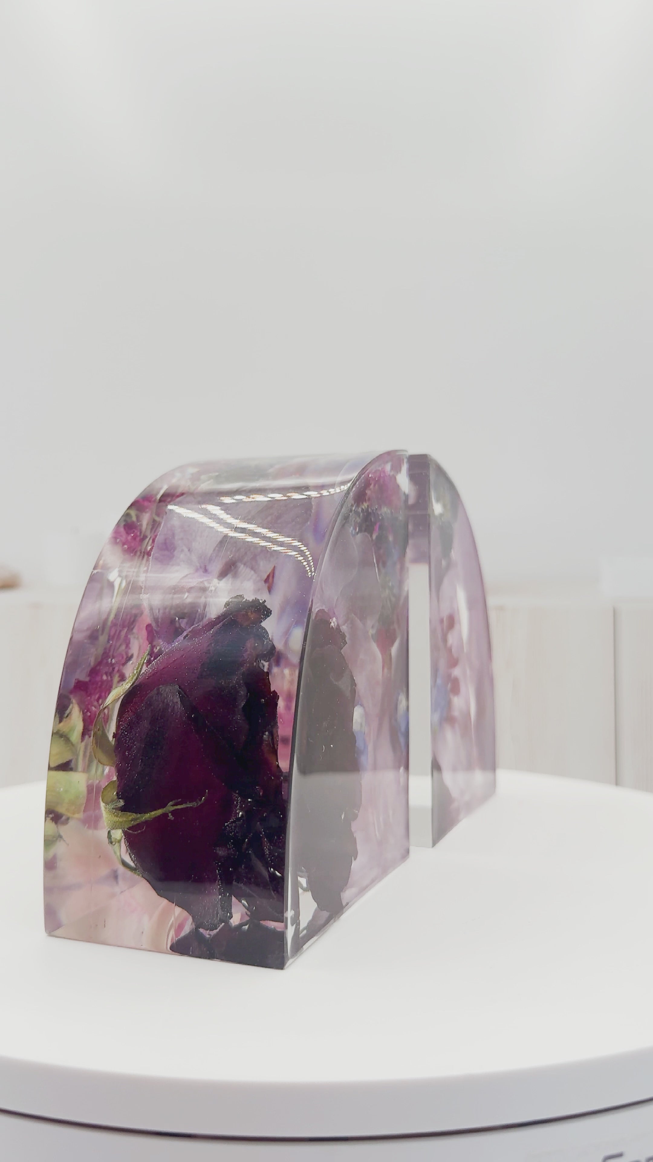 Resin Flower Bookends
