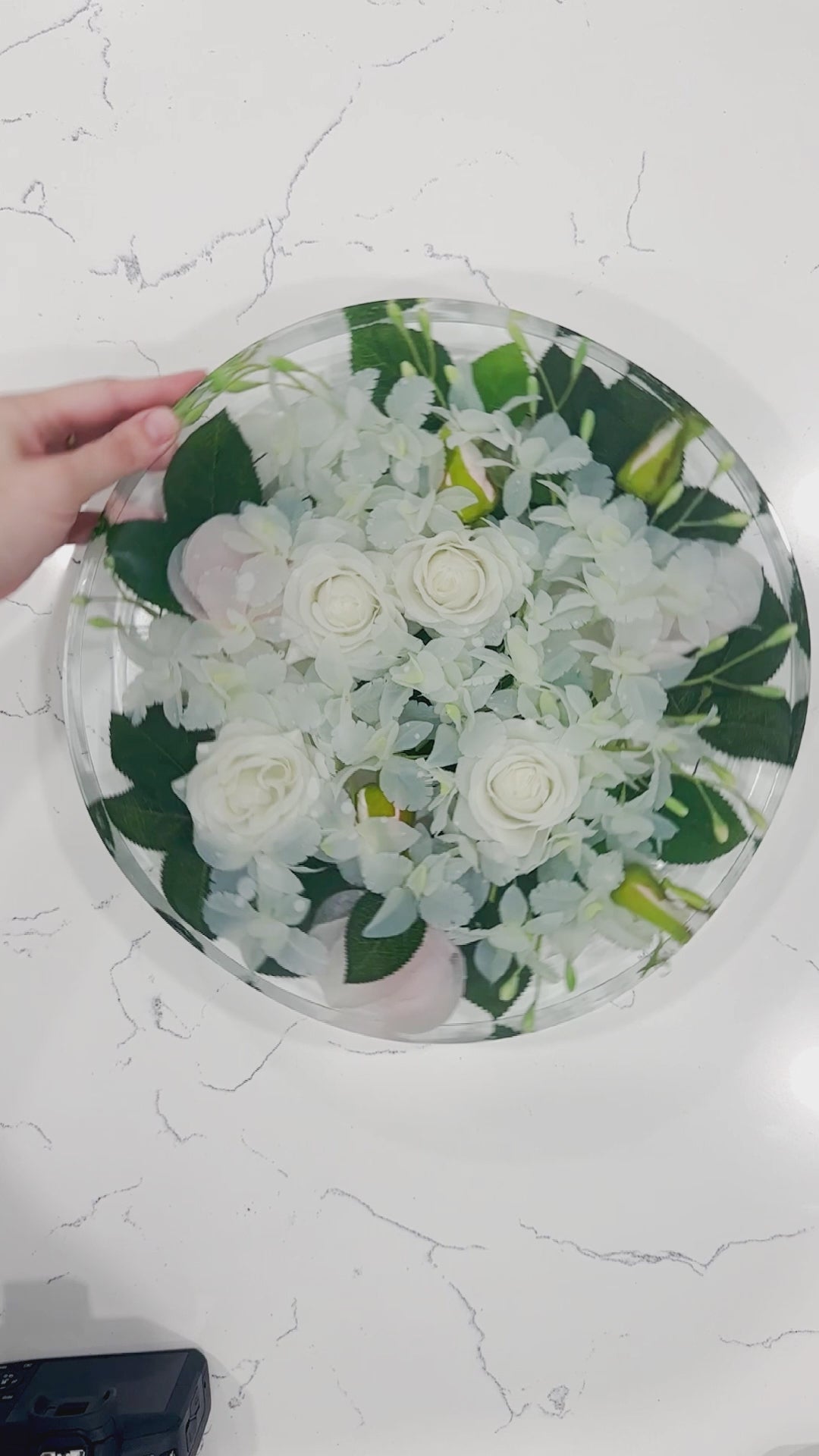 Preserved Flower Lazy Susan Dried Flower Tray Wedding Flower Preservation Tray Rotating Flower Cake Stand Bouquet Preservation Cake Stand