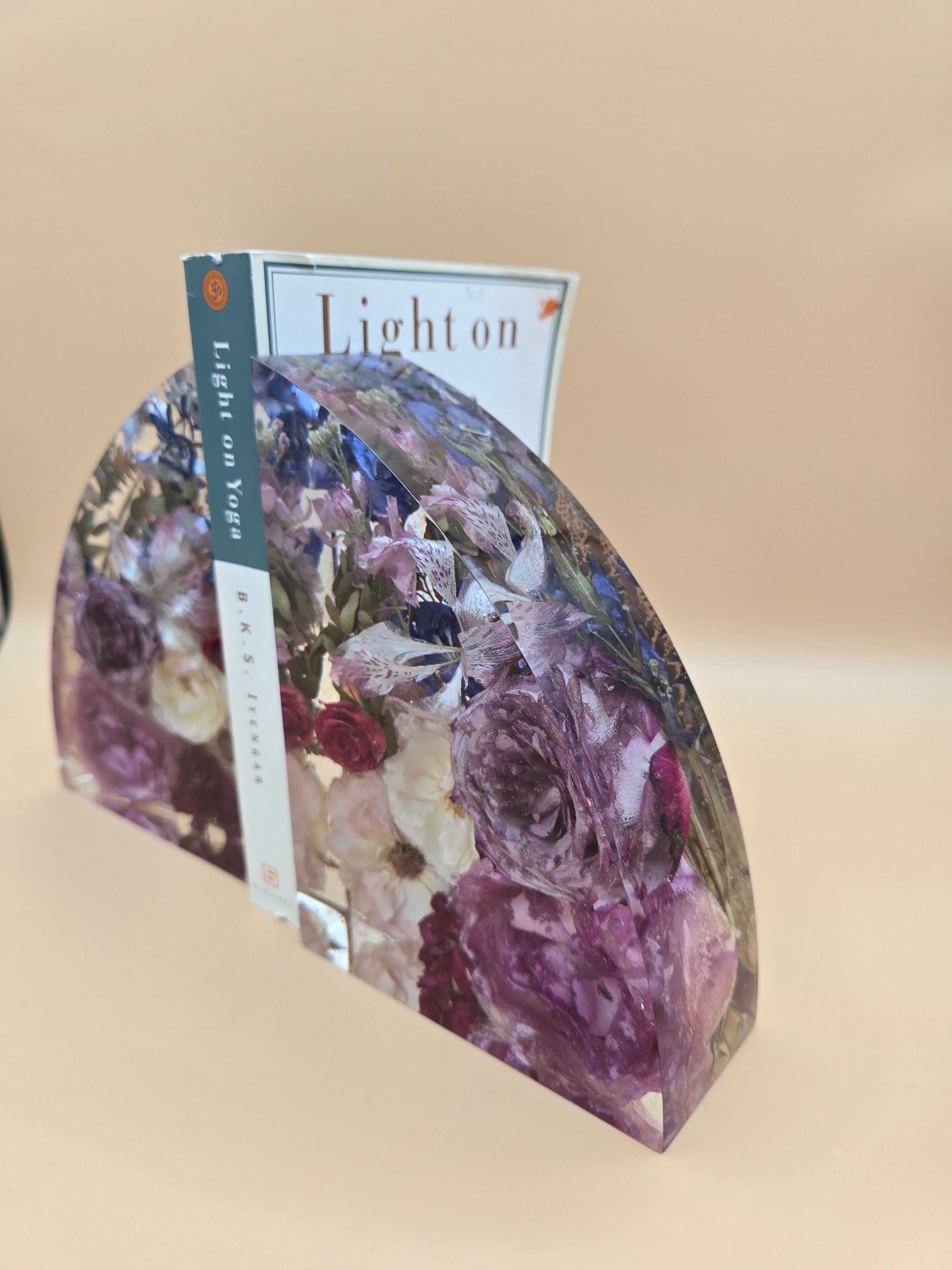 Premade 7" Preserved Flower Bookends - Ready to Ship