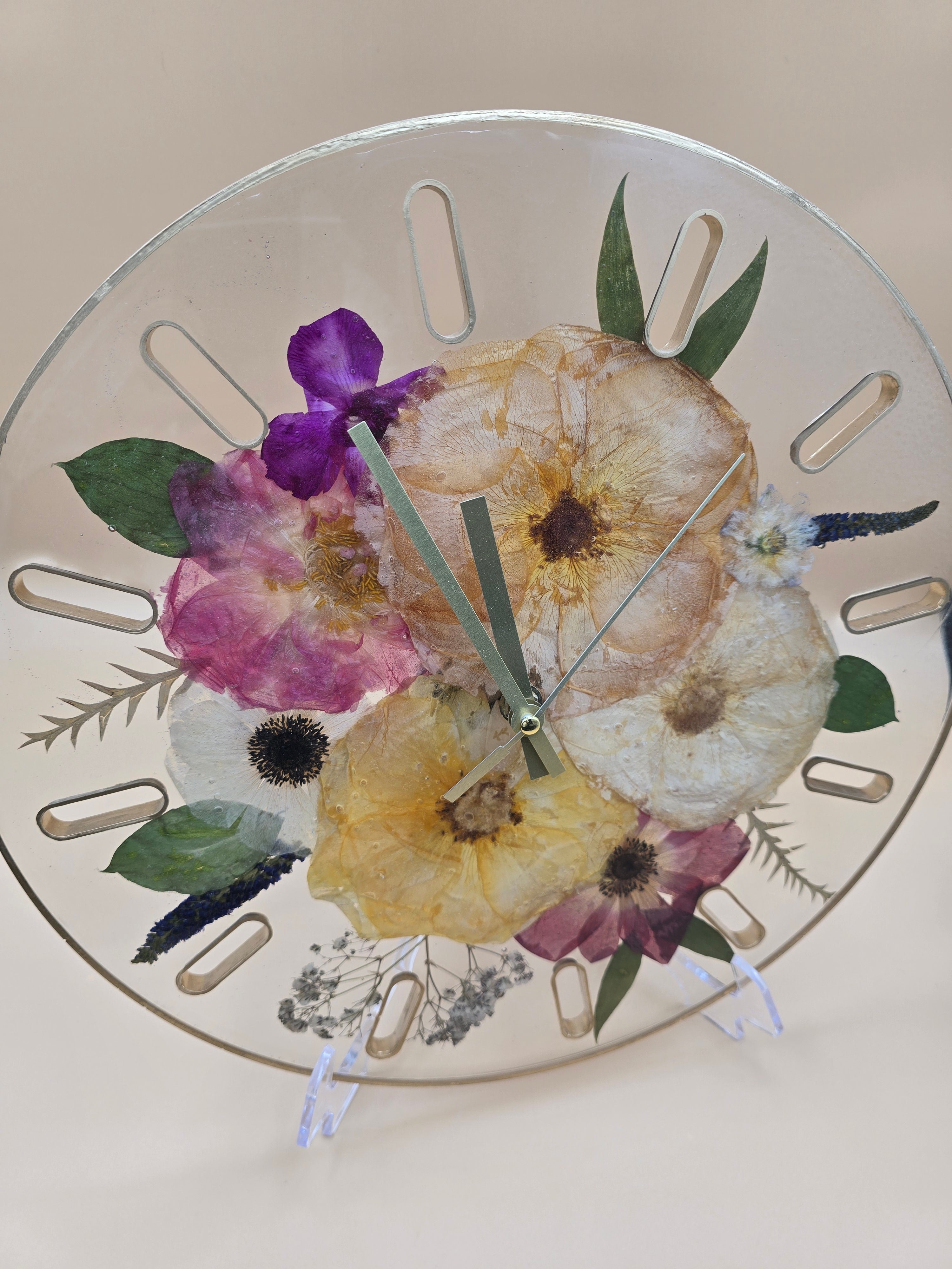 12" Pressed Flower Clock