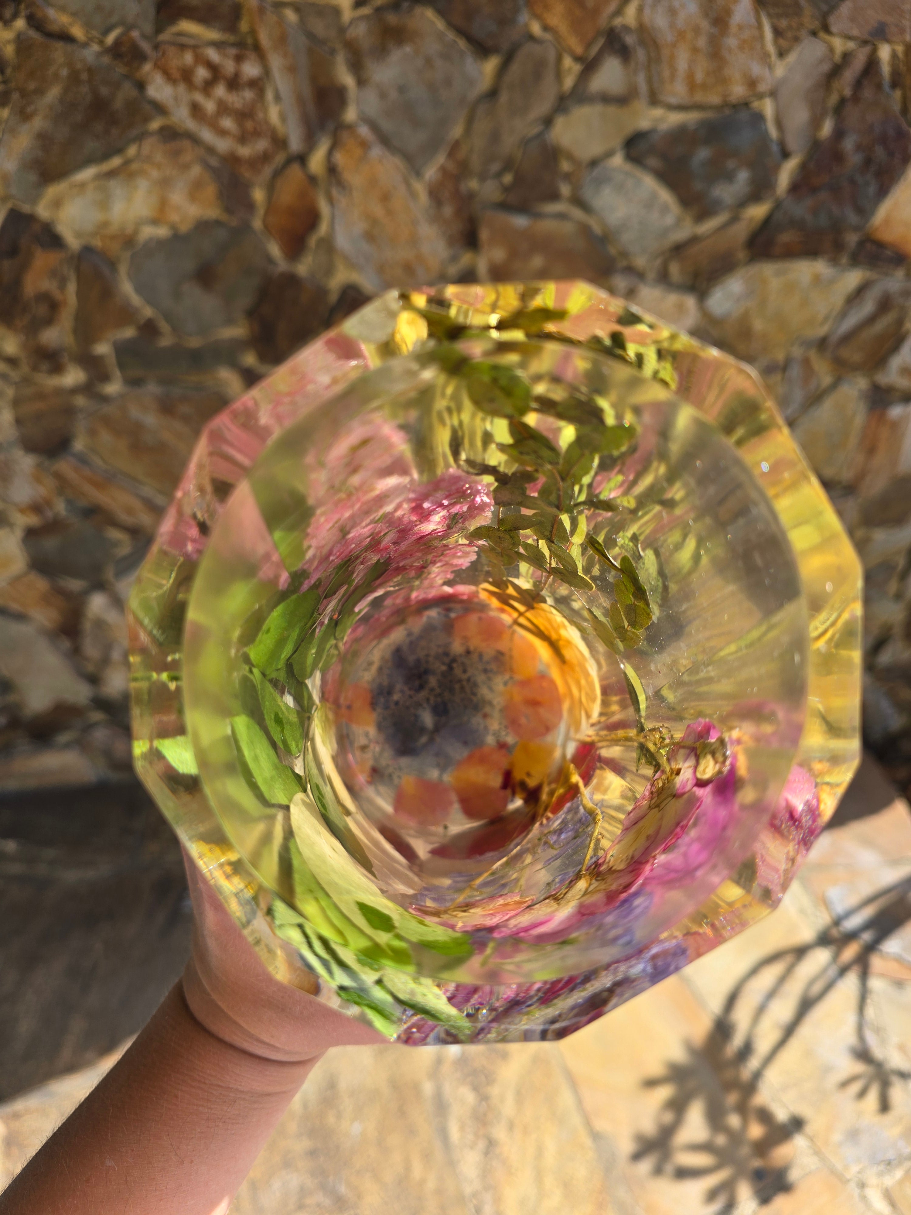 Premade Pressed Flower Vase - Ready to Ship