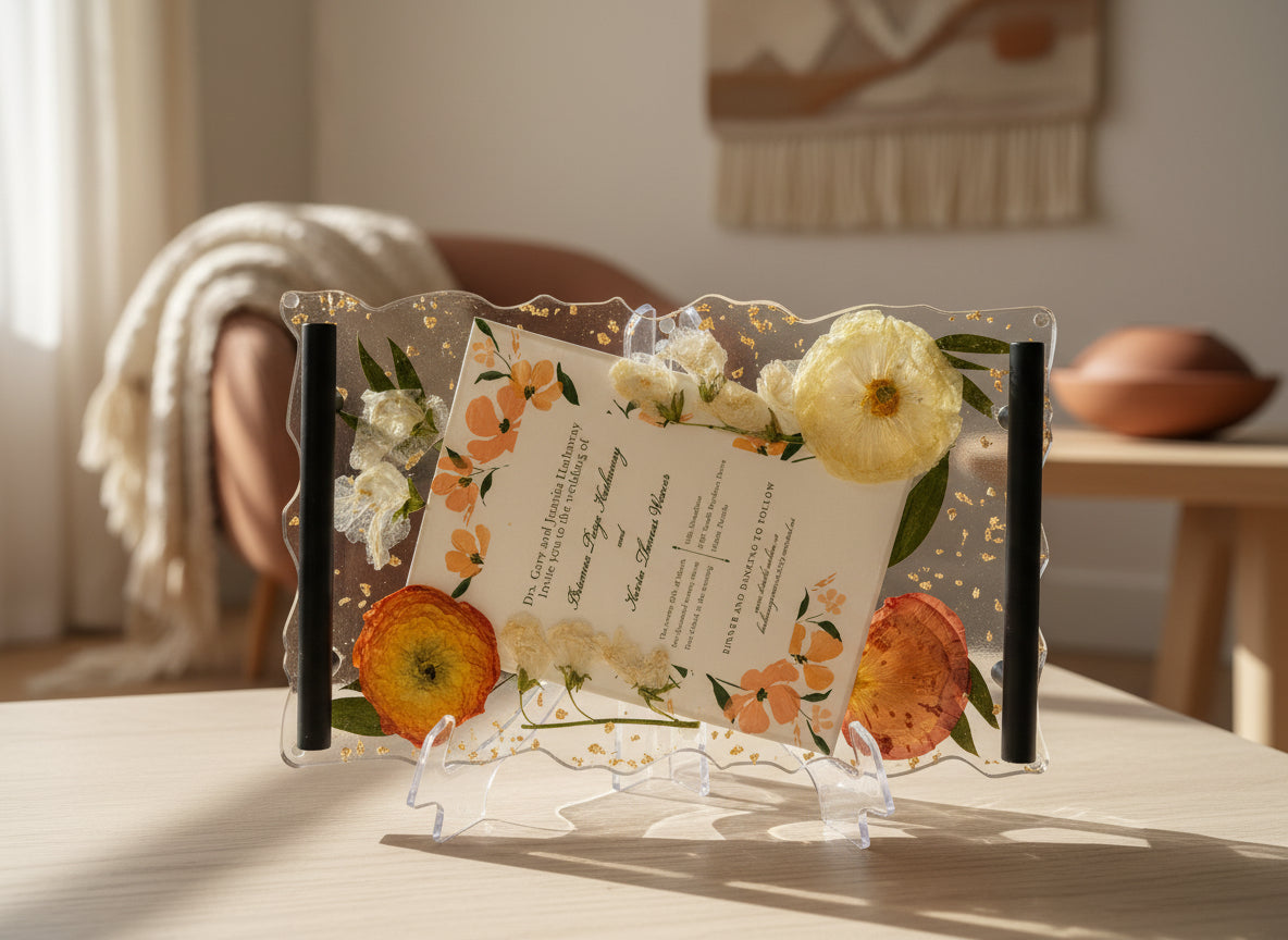 Wedding Flower Preservation Resin Flower Tray Bridal Bouquet Preservation Floral Serving Tray Preserved Flowers Keepsake Gift for Wedding