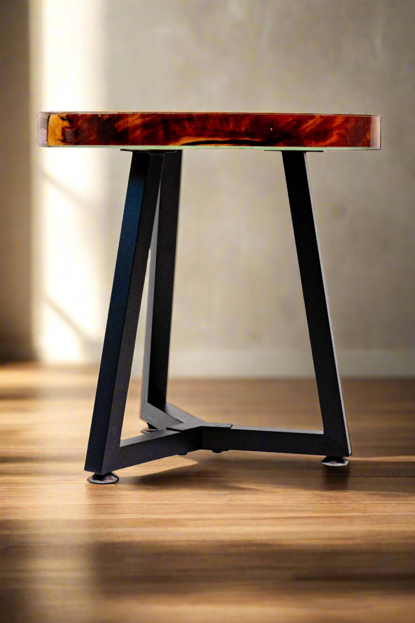 Wedding Bouquet Preservation Table Round 18" Live Edge Resin Table Preserved Flower Table Wood Resin Flower Preservation Epoxy Floral Table
