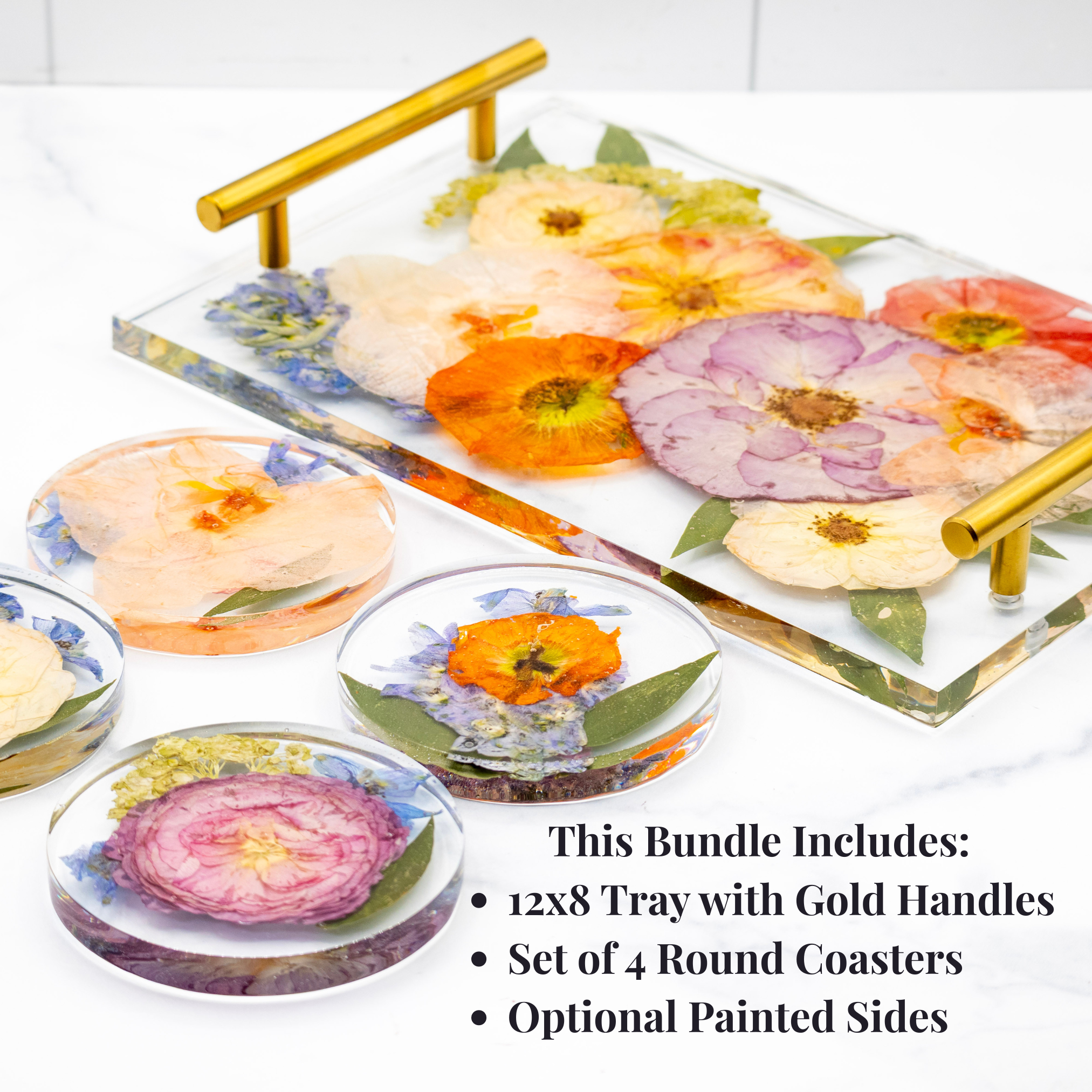 12x8 Tray & Round Coaster Bundle