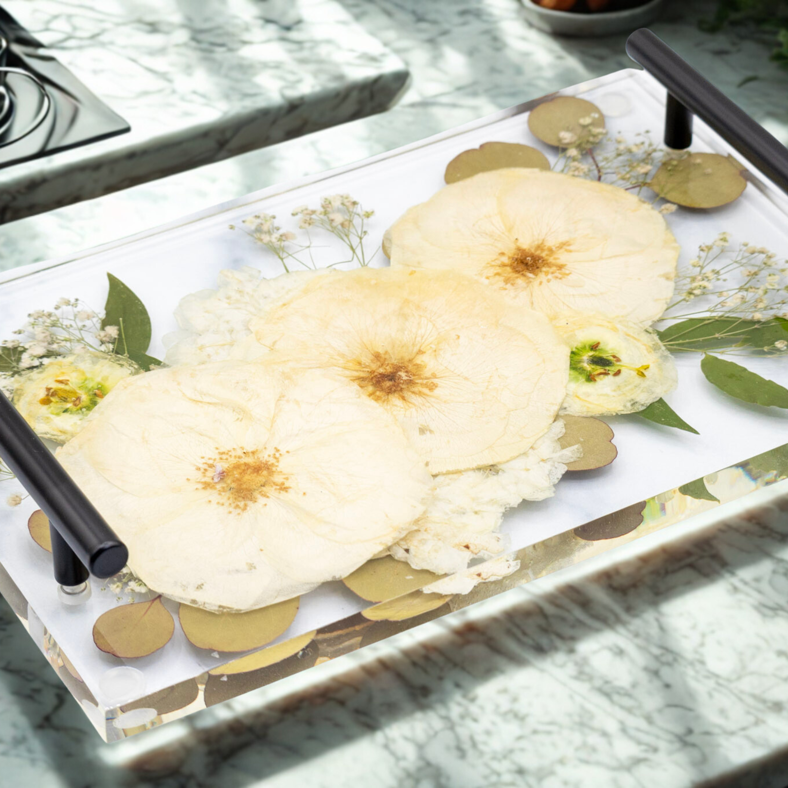 12x8 Pressed Flower Serving Tray