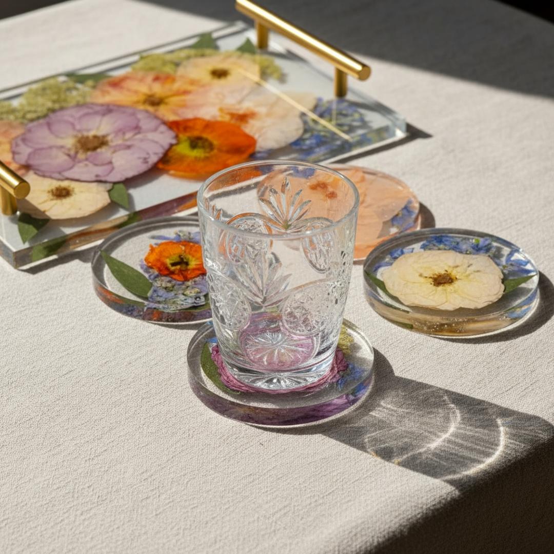 12x8 Pressed Flower Serving Tray