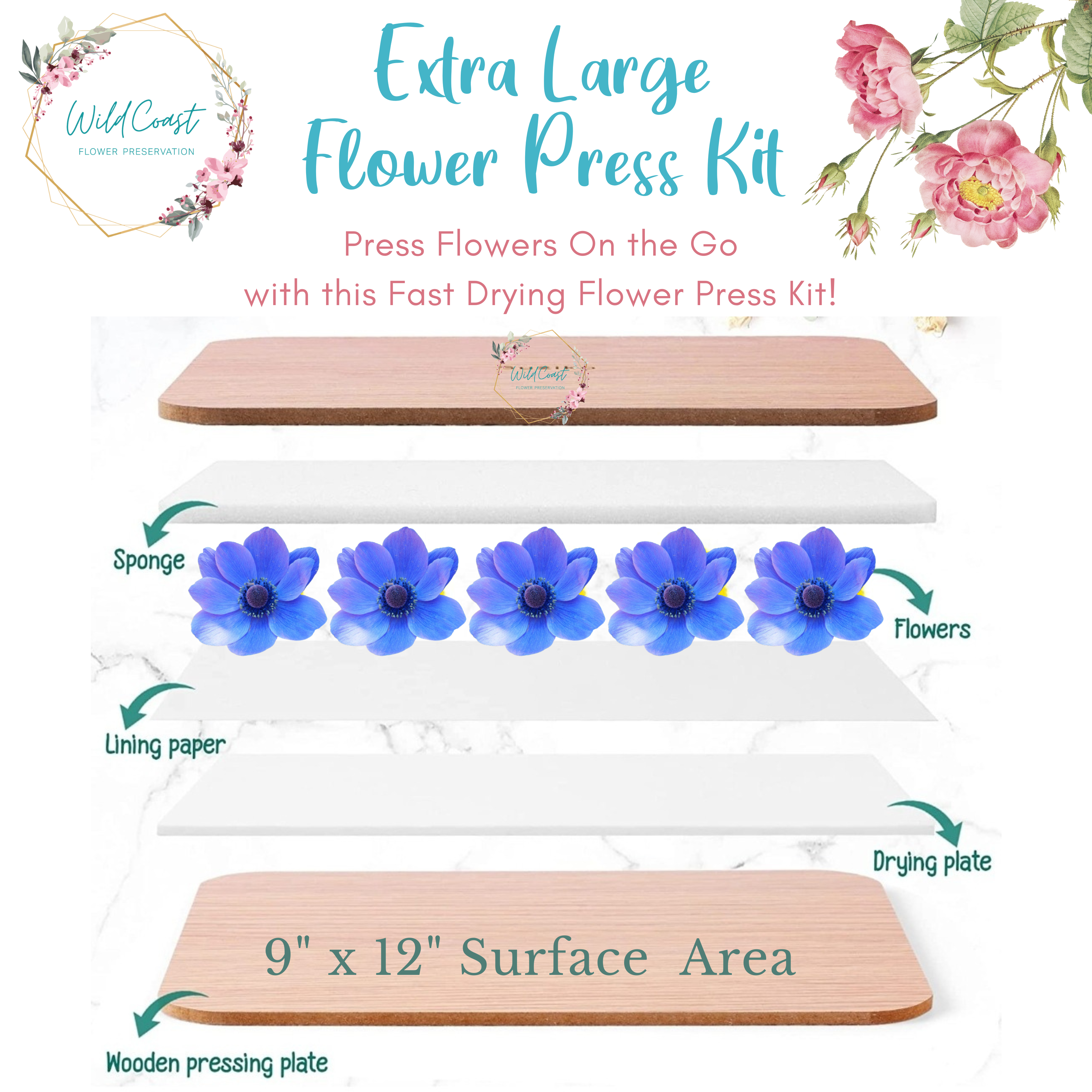 Travel Flower Press Rental | Destination Wedding Flower Press | Travel Bouquet Preservation System