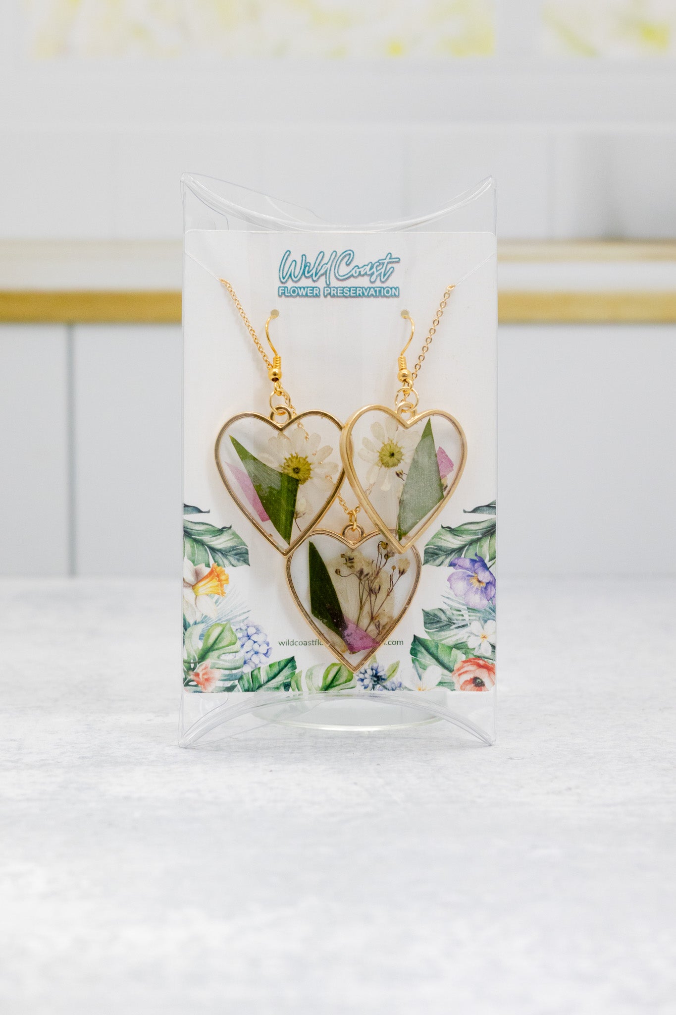 Pressed Flower Heart Pendant | Jewelry Set