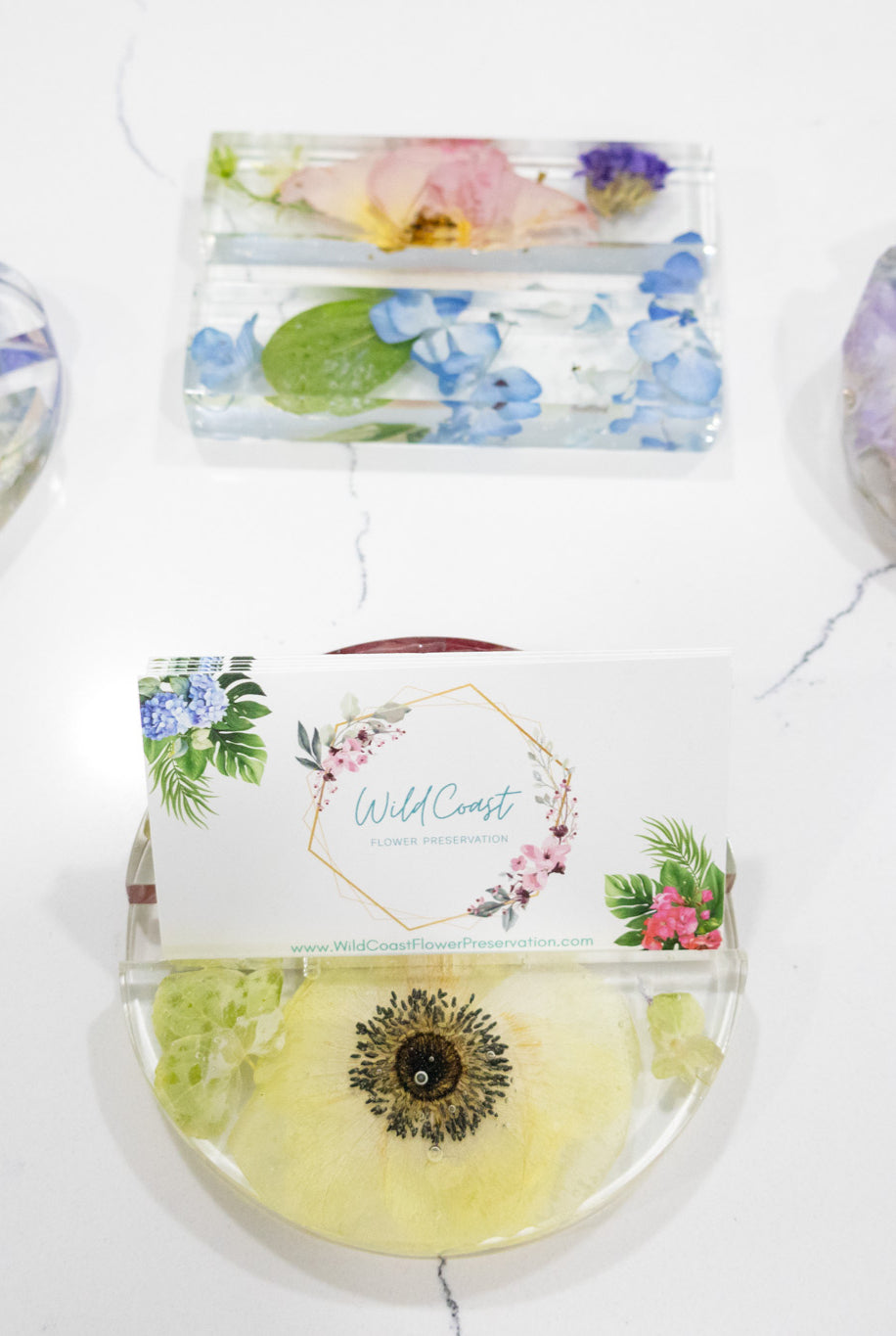 Pressed Flower Business Card Holder