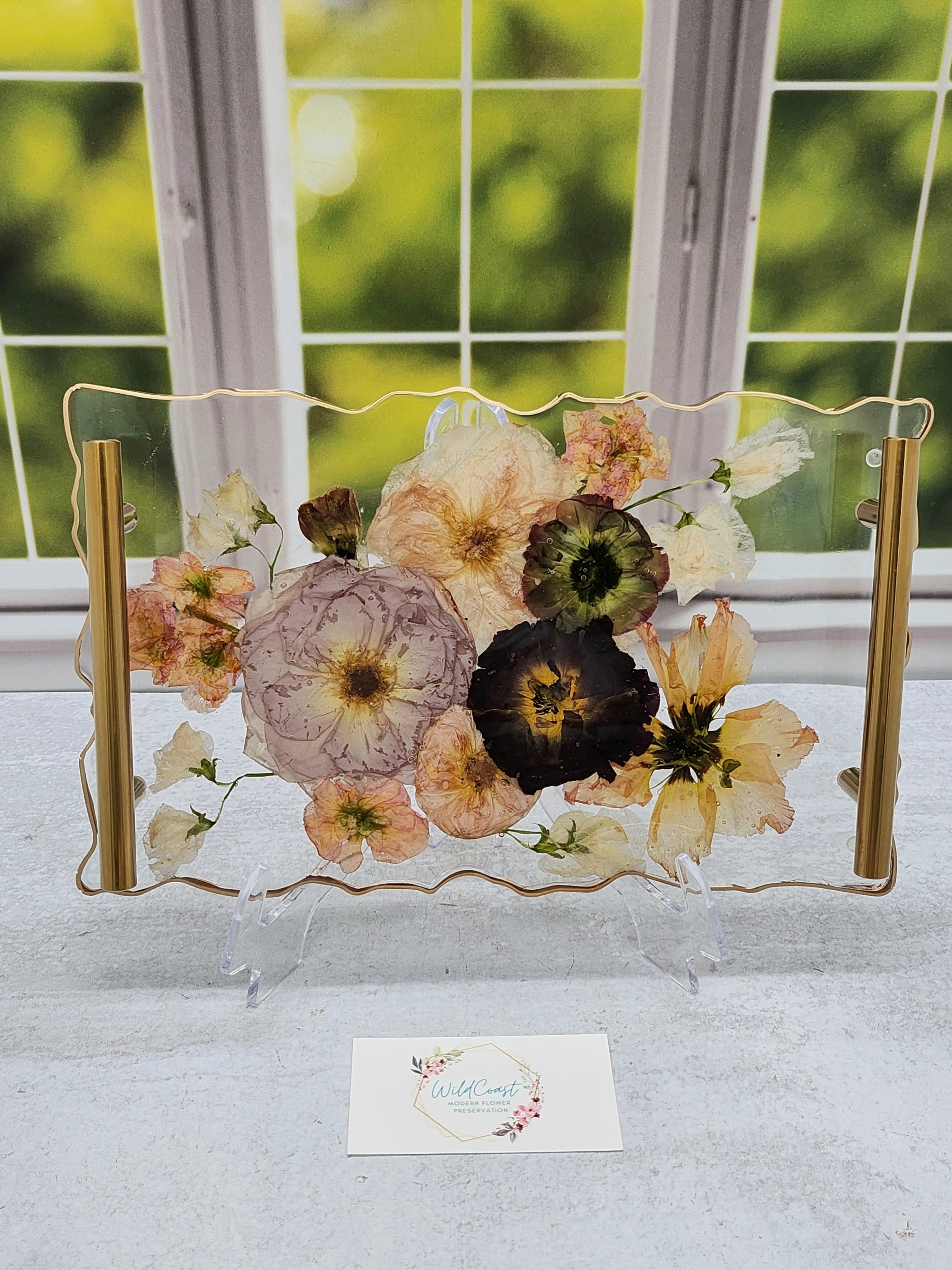 12x8 Pressed Flower Geode Tray