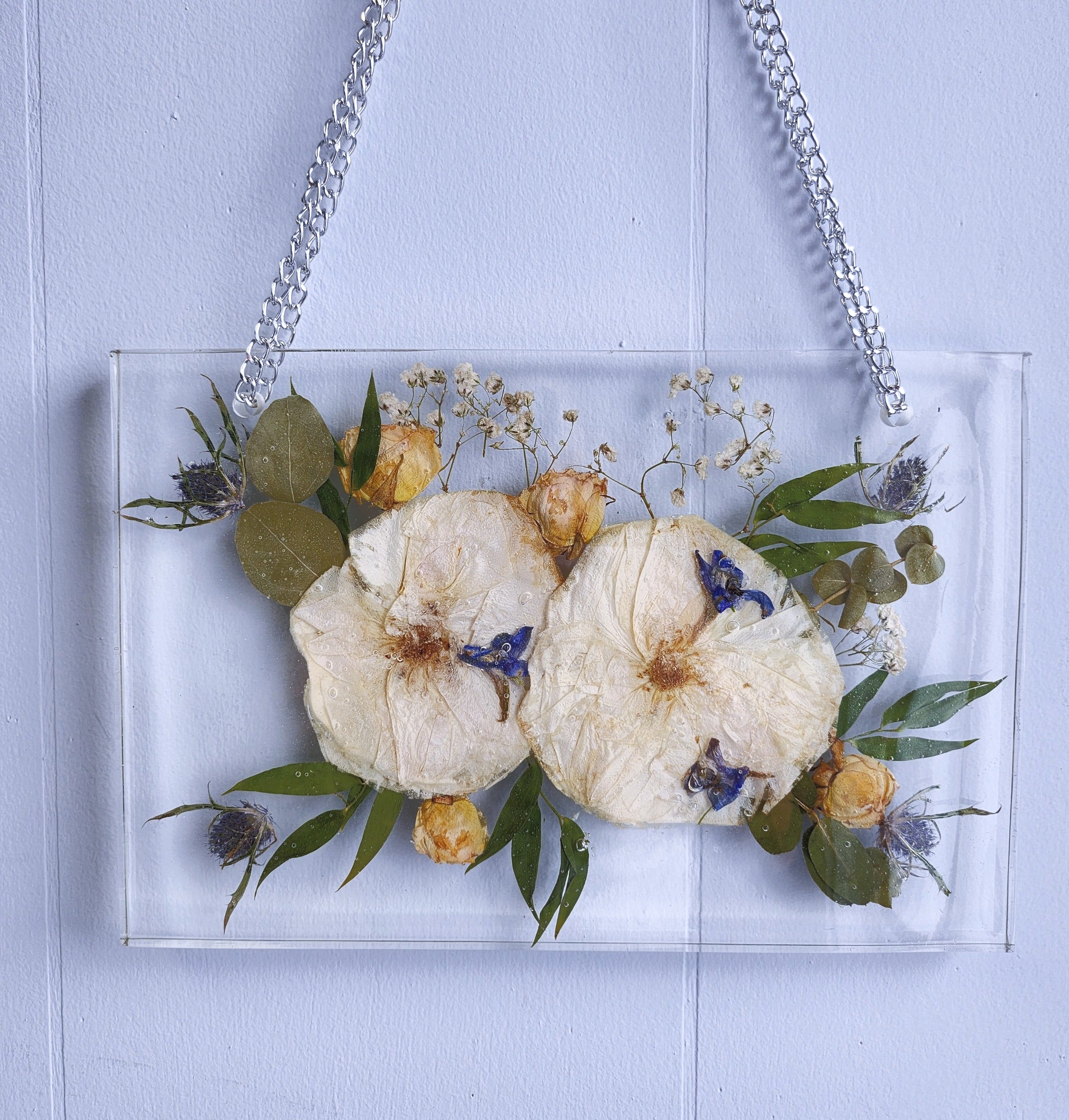 12x8 Pressed Flower Hanging Frame with Chain