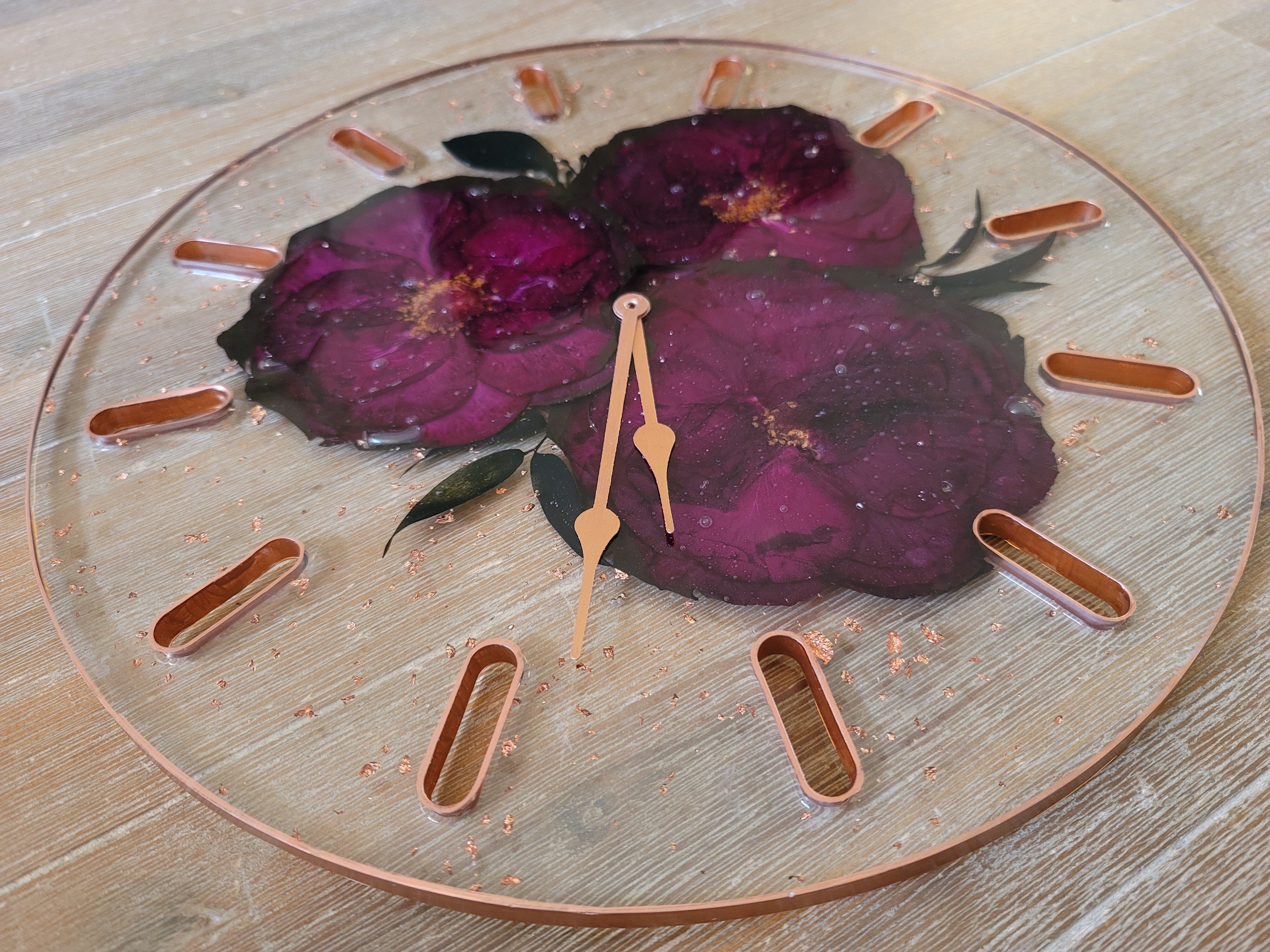 12" Pressed Flower Clock
