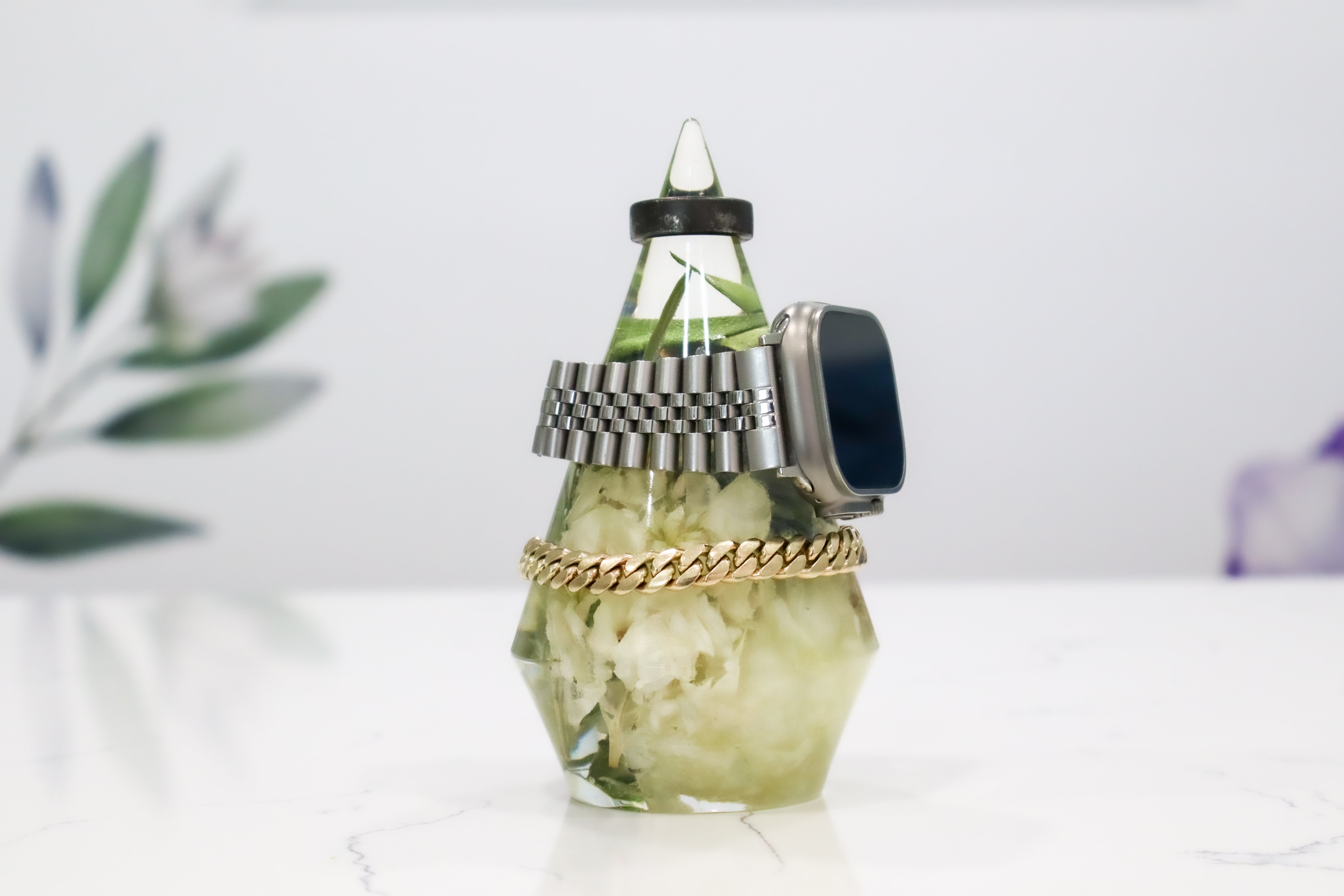 Wedding Flower Preservation Ring Holder Large Preserved Flower Jewelry Holder Resin Flower Ring Holder Wedding Bouquet Preservation Keepsake